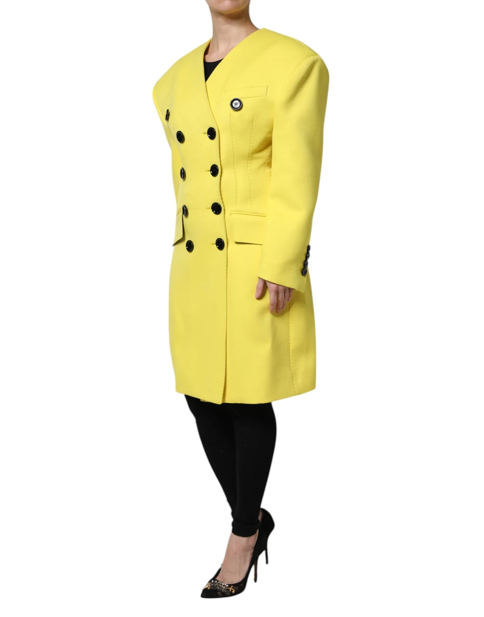 Yellow Double Breasted Trench Coat Jacket sold by Lord & Taylor product image thumbnail 3