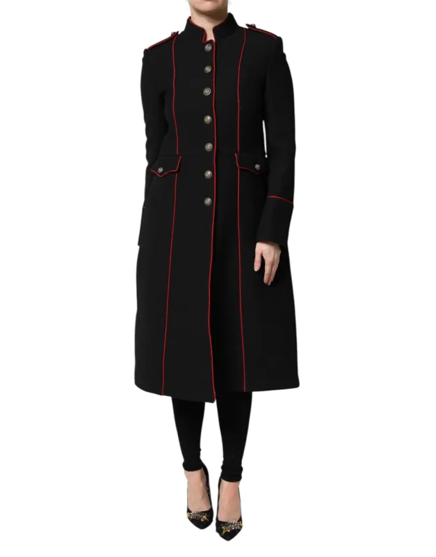 Black Wool Single Breasted Trench Coat Jacket sold by Lord & Taylor