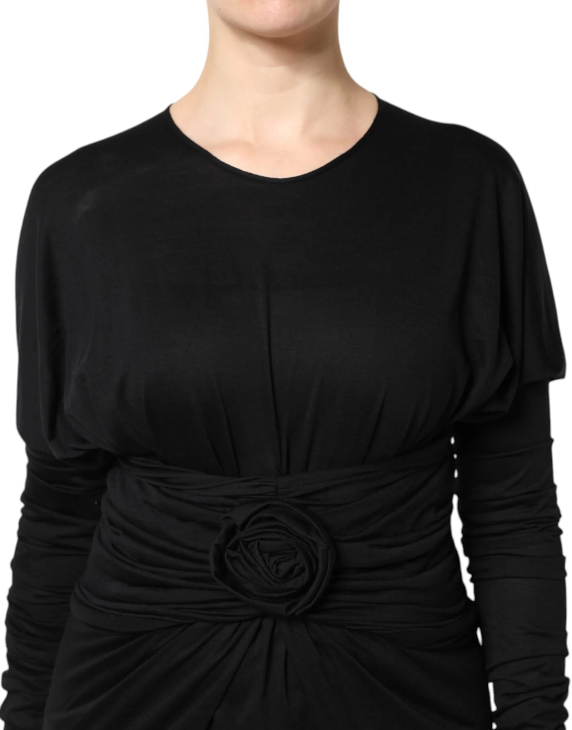 Black Wool Long Sleeves Sheath Midi Dress sold by Lord & Taylor product image thumbnail 5