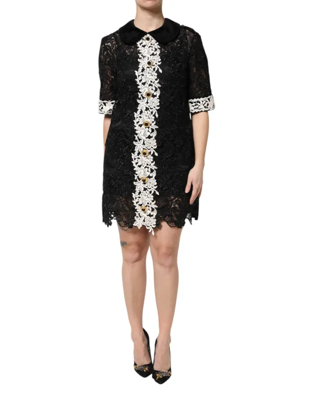 Black Floral Lace Embellished Mini Dress sold by Lord & Taylor