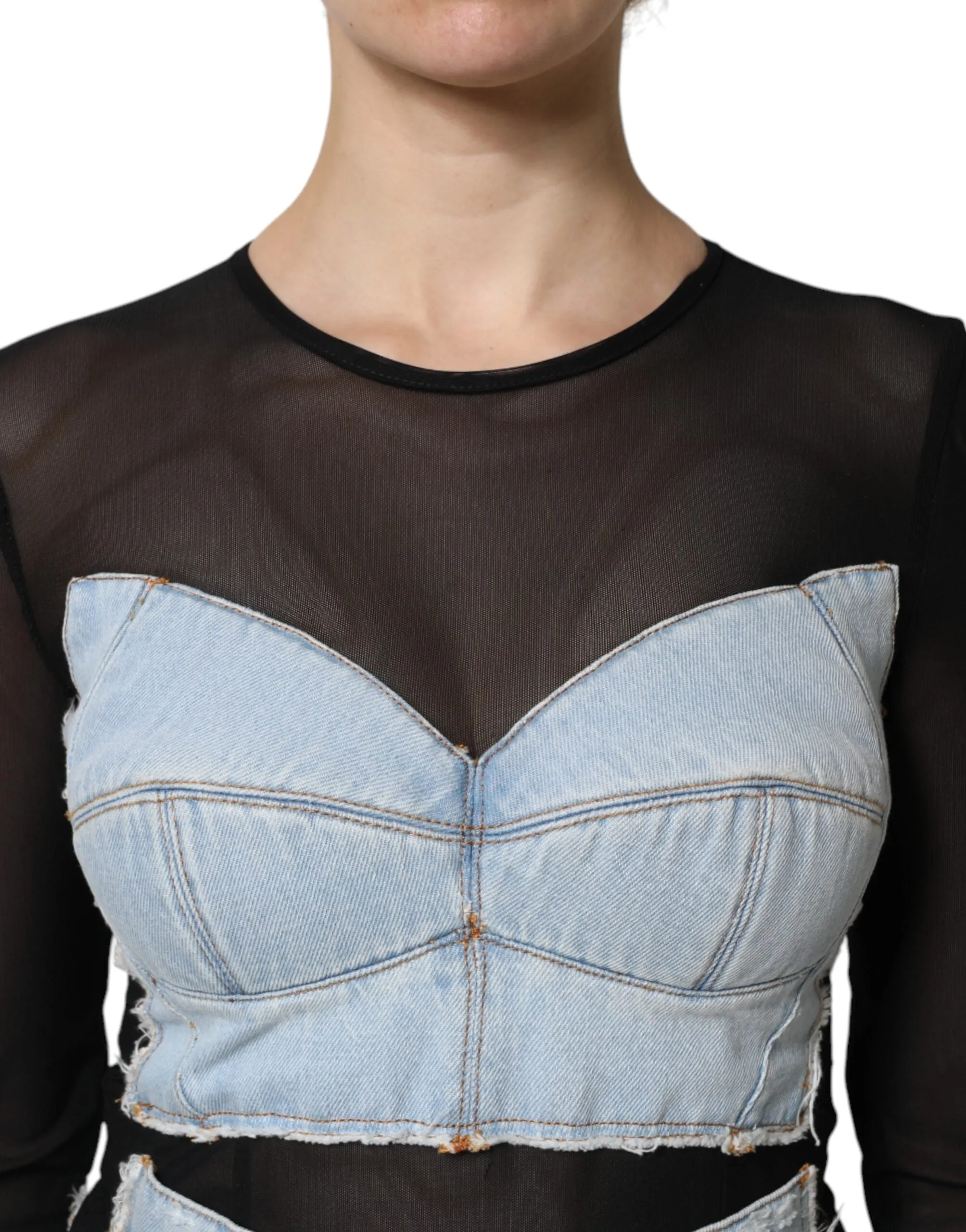 Black Blue Long Sleeves Denim Mini Dress sold by Lord & Taylor product image thumbnail 5