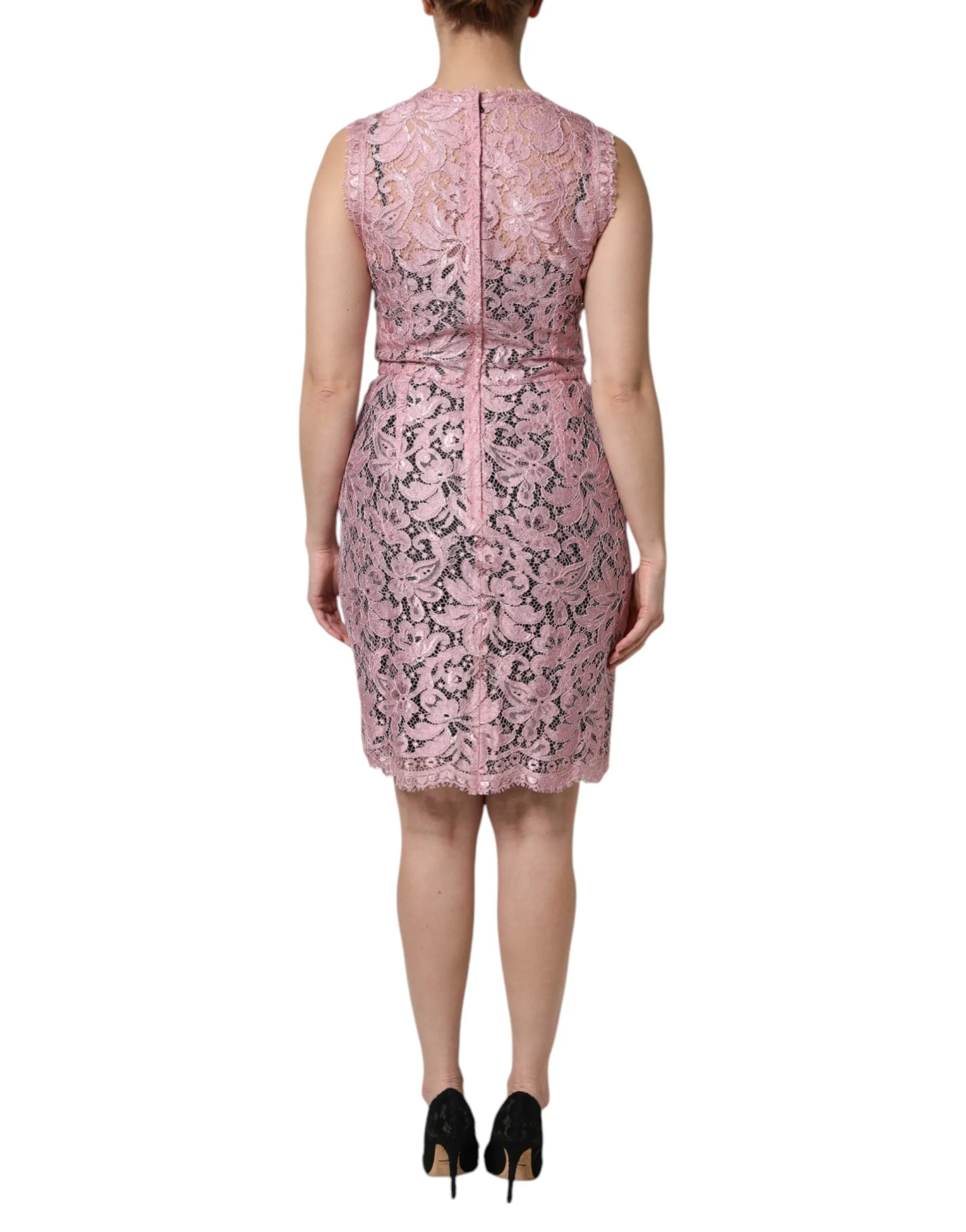 Pink Floral Lace Sleeveless Sheath Dress sold by Lord & Taylor product image thumbnail 4