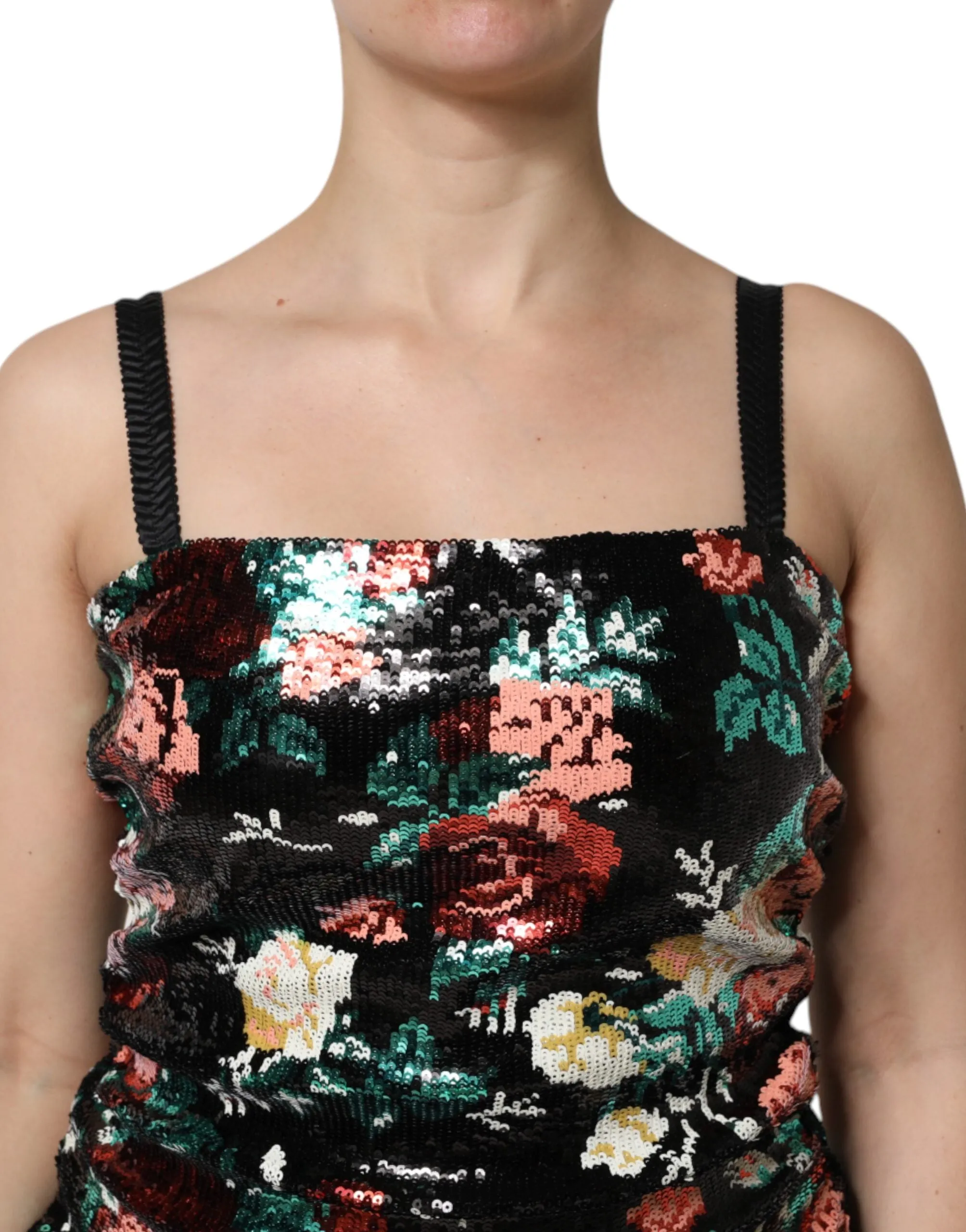 Black Floral Sequin Sleeveless Sheath Dress sold by Lord & Taylor product image thumbnail 5