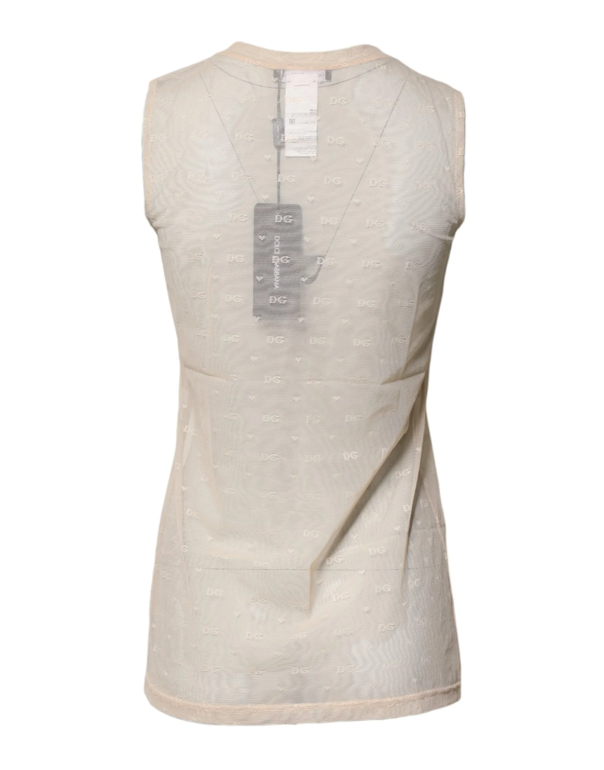 Ivory Nylon Logo See Through Sleeveless Tank Top sold by Lord & Taylor product image thumbnail 4