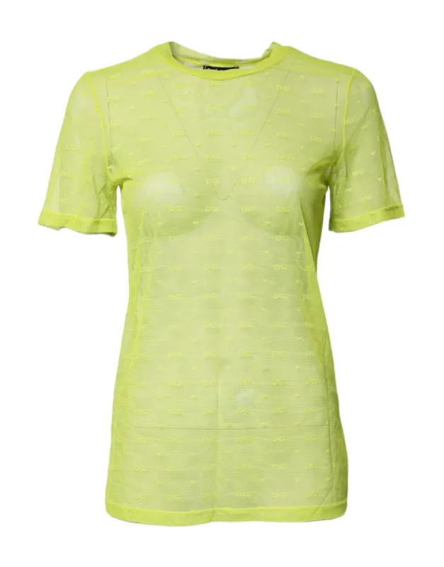 Green Nylon See Through Women Short Sleeves Top sold by Lord & Taylor