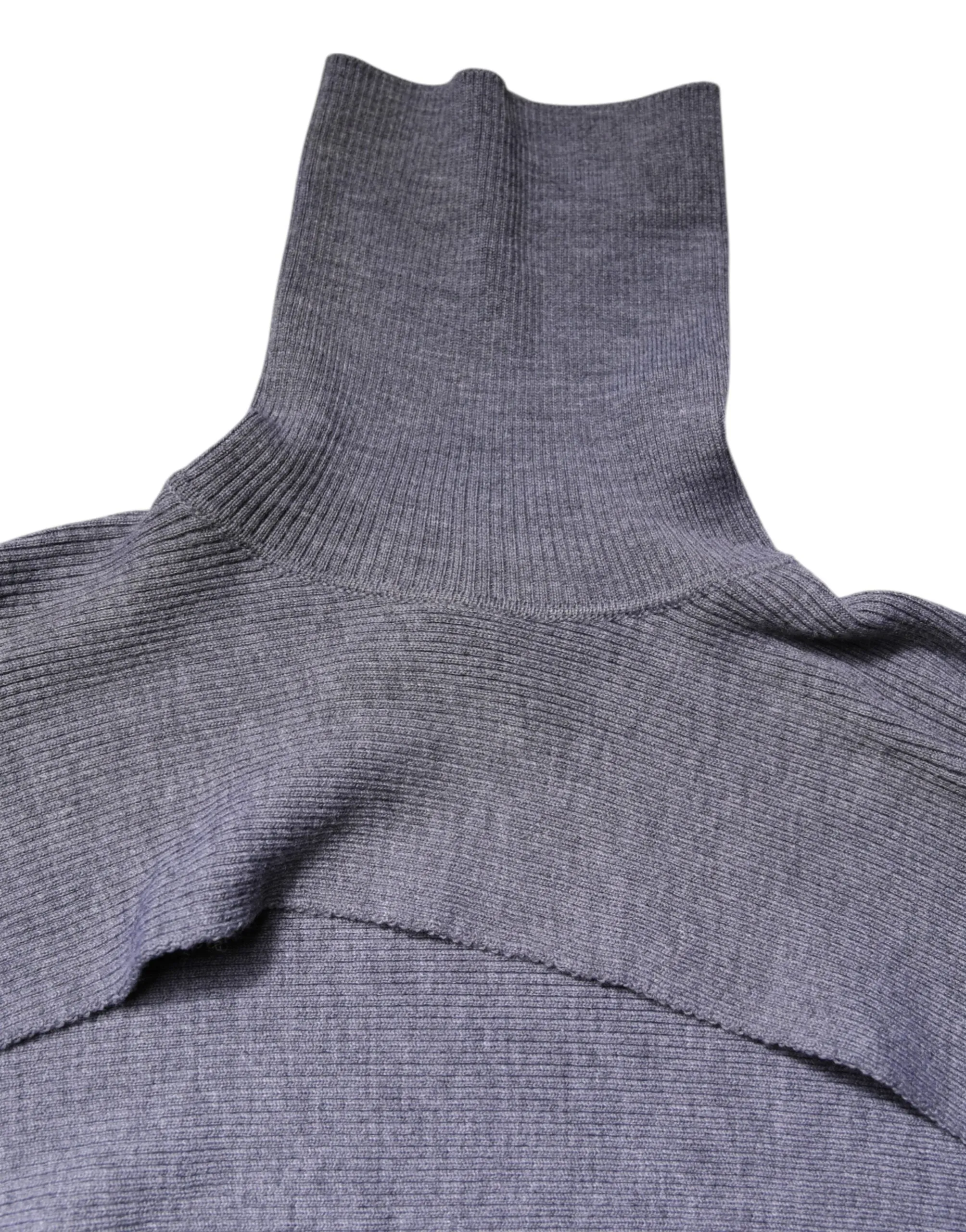 Gray Wool Knit Turtleneck Cropped Top Sweater sold by Lord & Taylor product image thumbnail 5