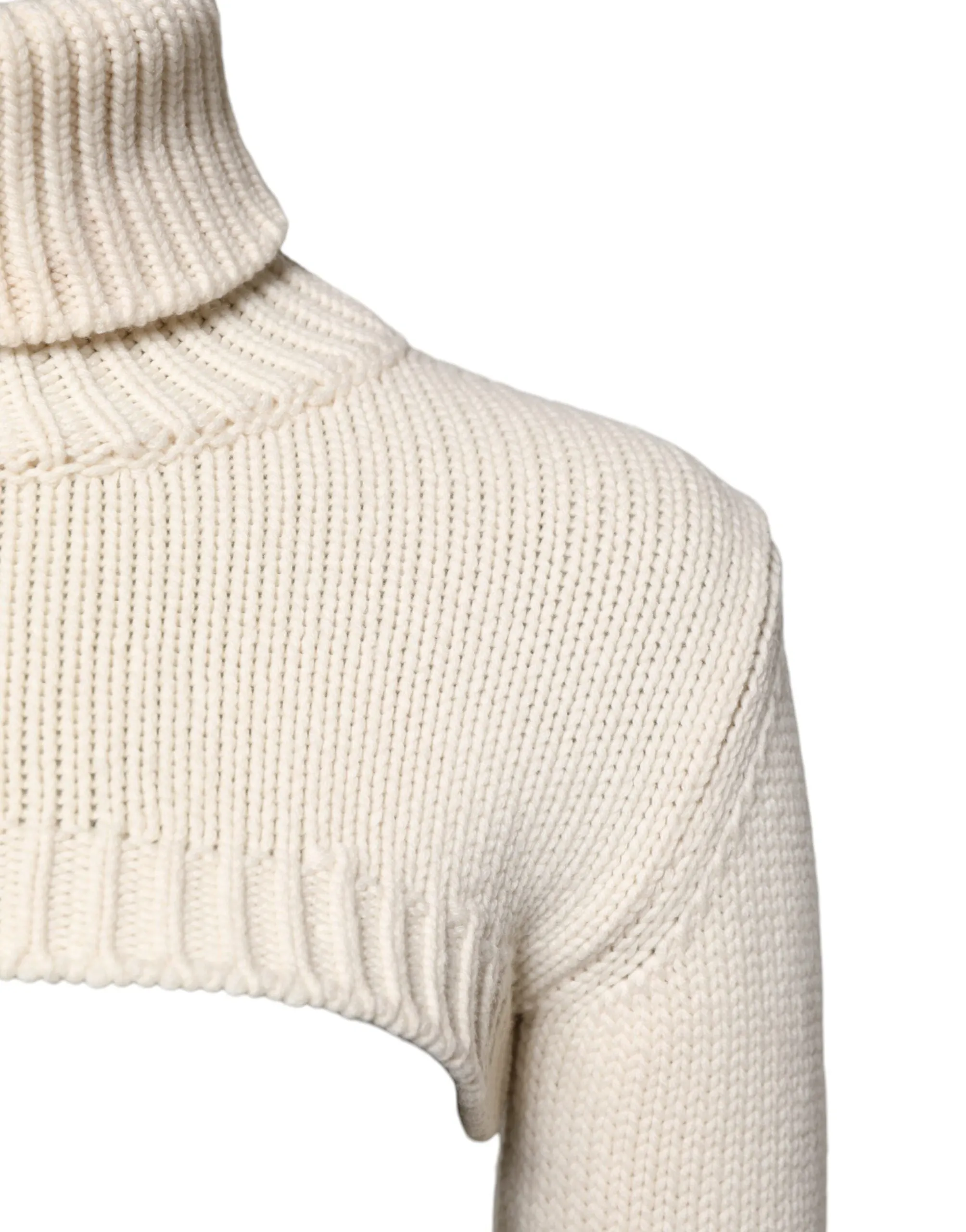 Ivory Cashmere Turtleneck Cropped Top Sweater sold by Lord & Taylor product image thumbnail 3