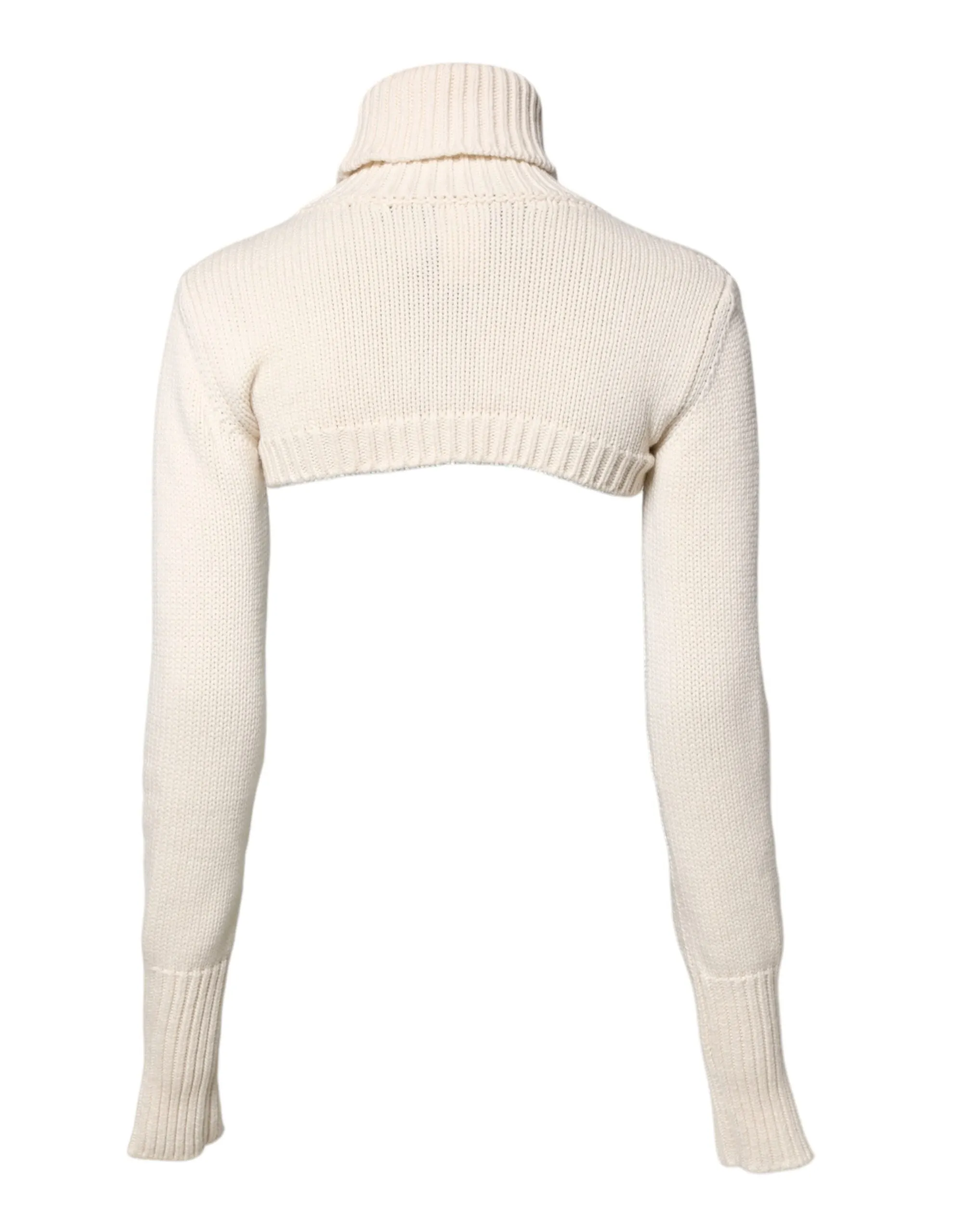 Ivory Cashmere Turtleneck Cropped Top Sweater sold by Lord & Taylor product image thumbnail 4