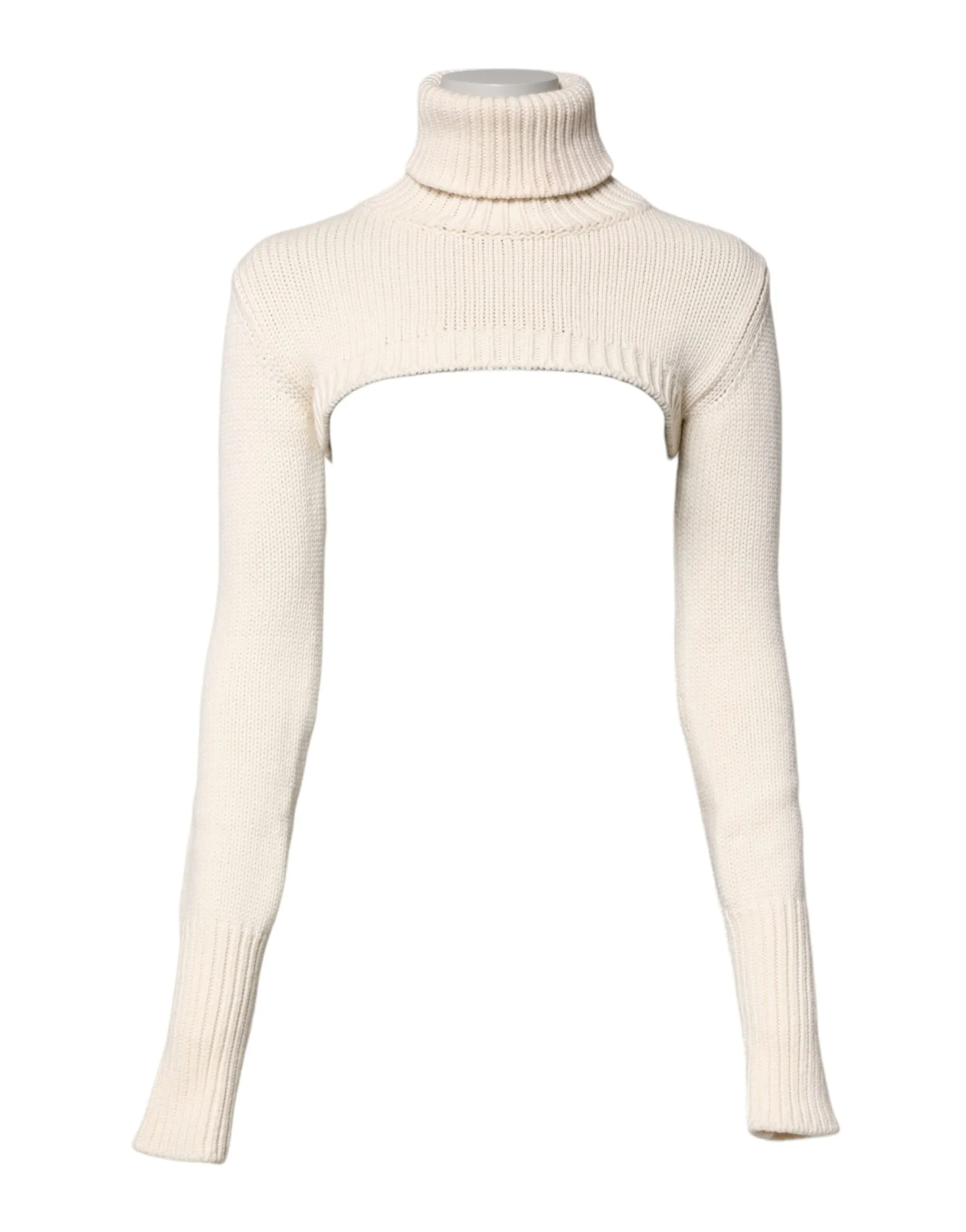 Ivory Cashmere Turtleneck Cropped Top Sweater sold by Lord & Taylor