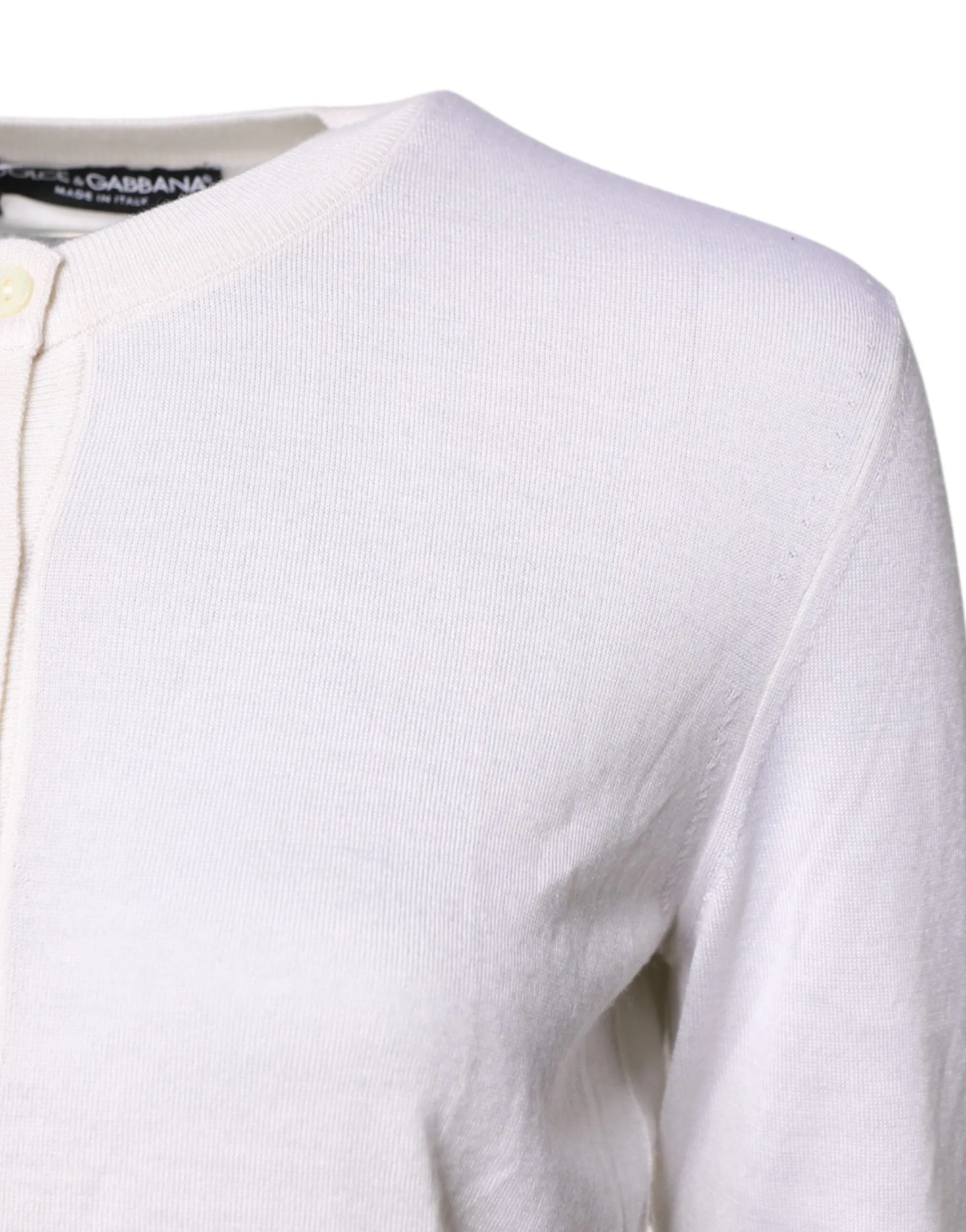 White Cashmere Crew Neck Top Cardigan Sweater sold by Lord & Taylor product image thumbnail 3