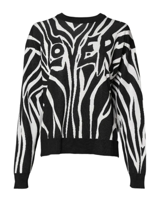 Black White Print Women Pullover Sweater sold by Lord & Taylor