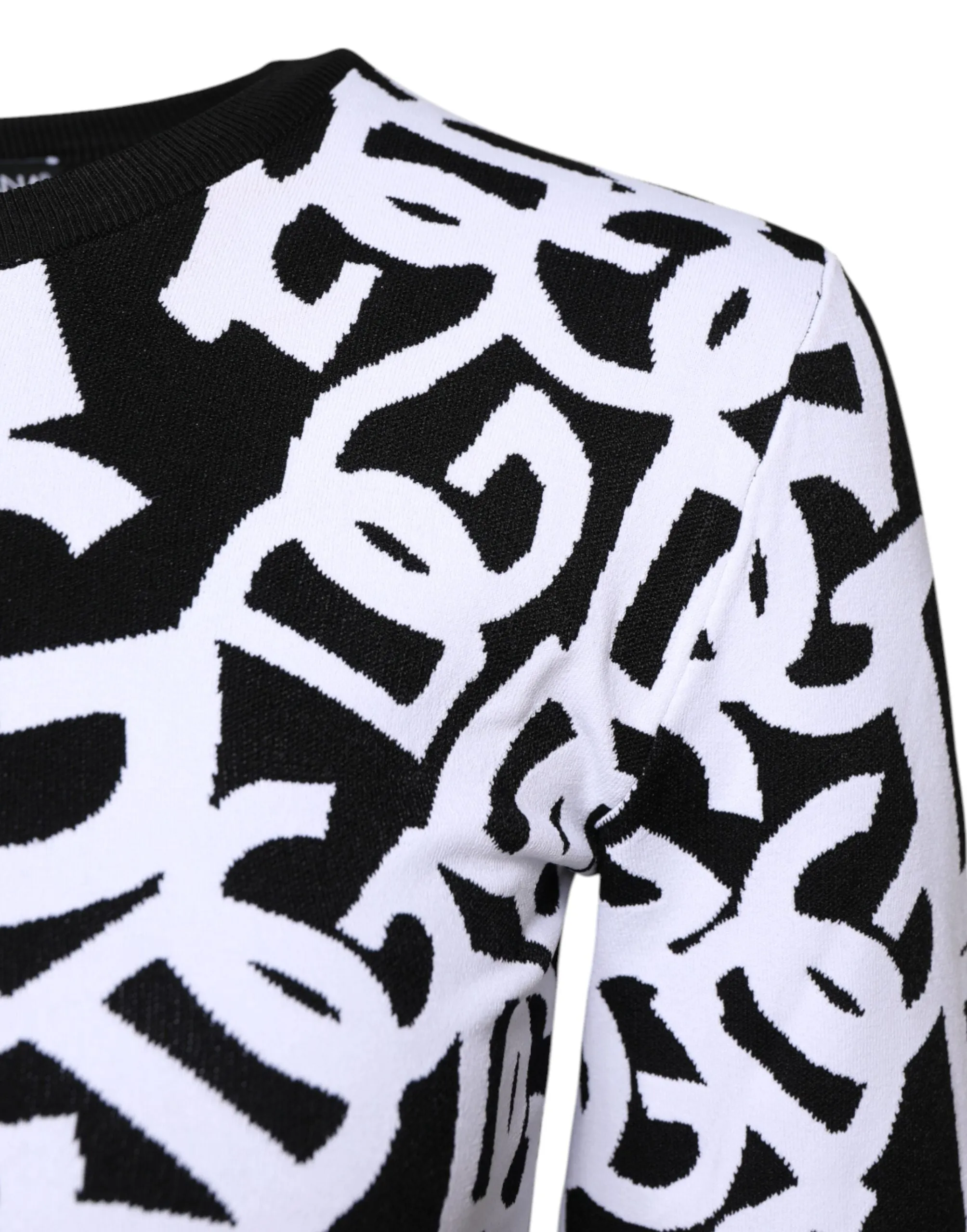 Black White Logo Print Women Pullover Sweater sold by Lord & Taylor product image thumbnail 3