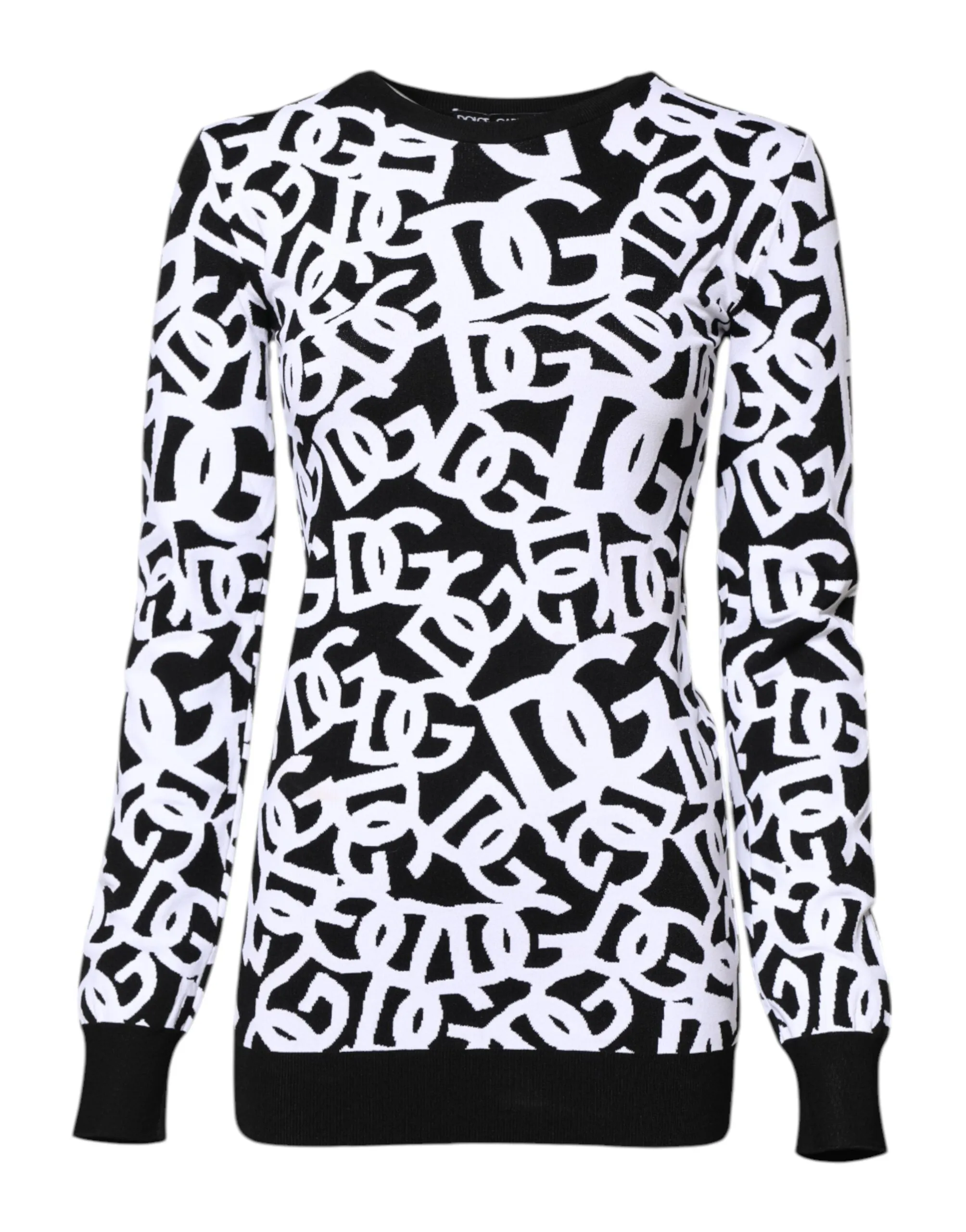 Black White Logo Print Women Pullover Sweater sold by Lord & Taylor