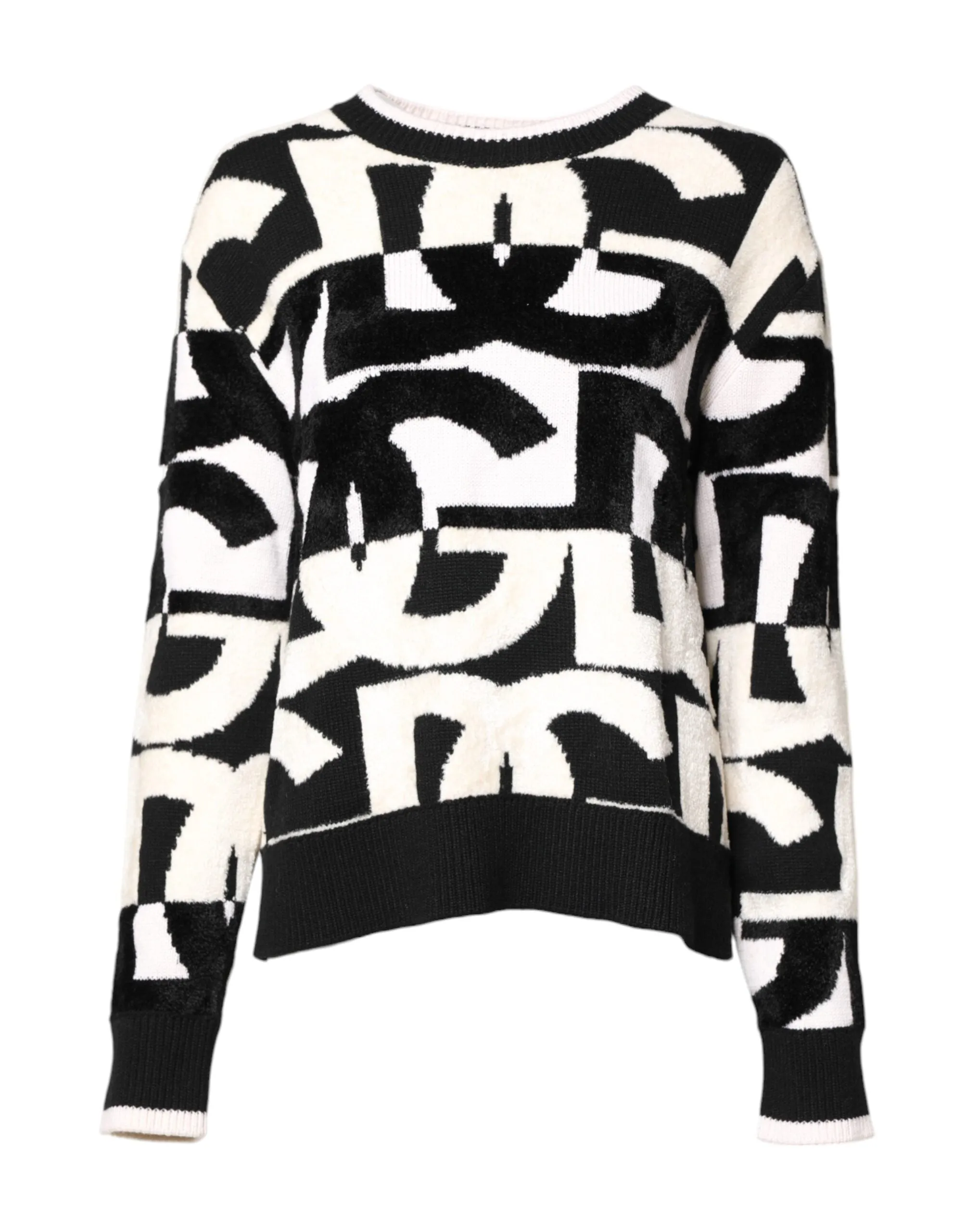 White Black Logo Print Women Pullover Sweater sold by Lord & Taylor