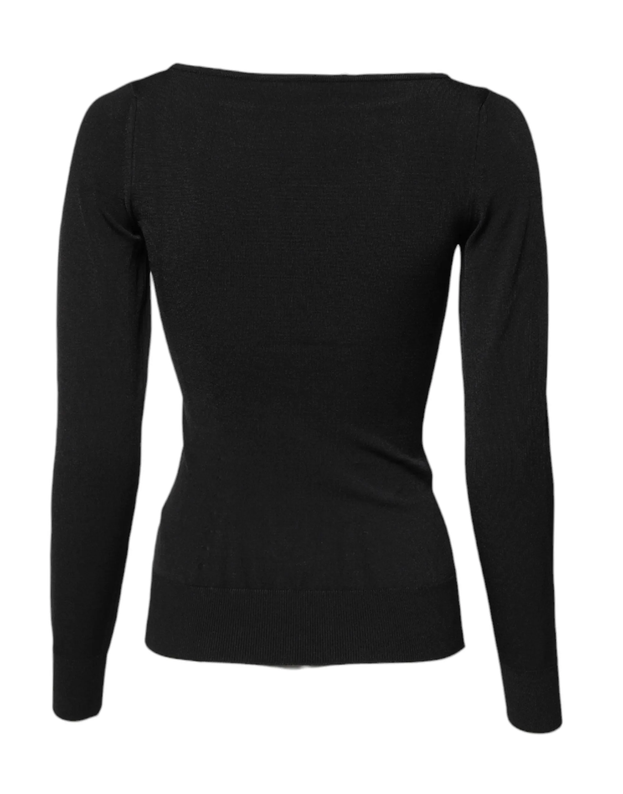 Black Viscose Long Sleeves Pullover Top sold by Lord & Taylor product image thumbnail 4