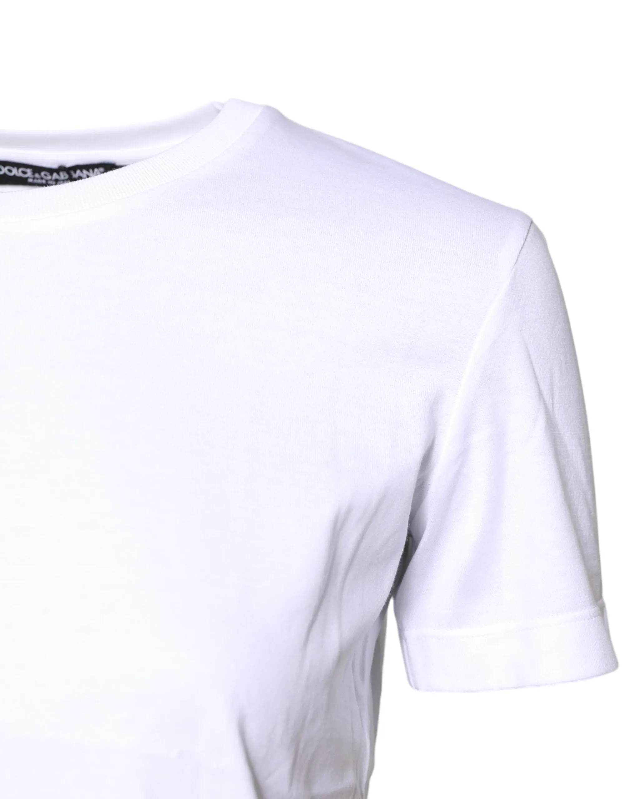 White Cotton Crew Neck Short Sleeves T-shirt sold by Lord & Taylor product image thumbnail 3