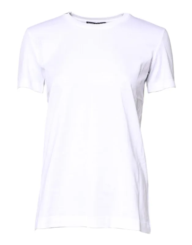 White Cotton Crew Neck Short Sleeves T-shirt sold by Lord & Taylor