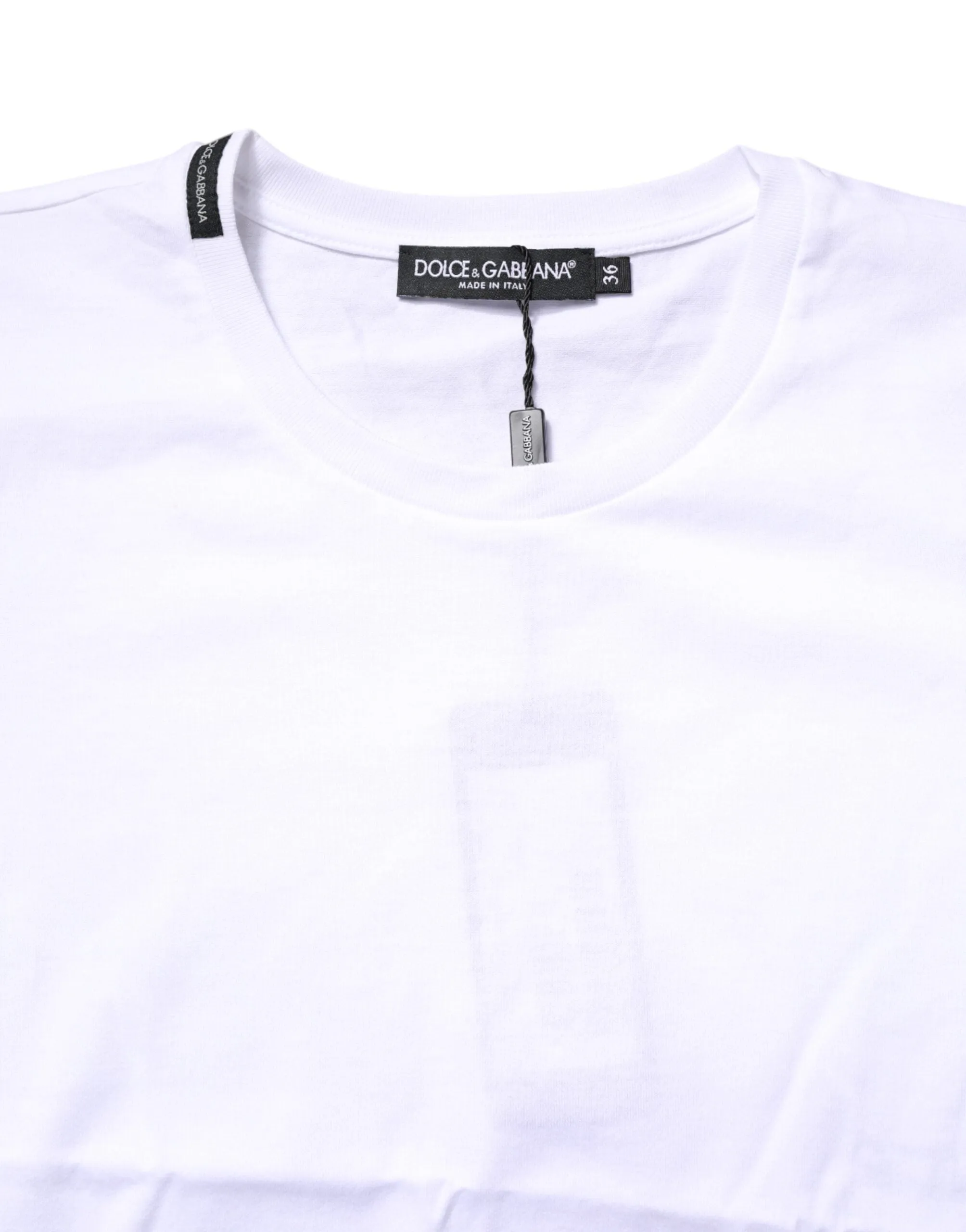 White Cotton Crew Neck Short Sleeves T-shirt sold by Lord & Taylor product image thumbnail 5