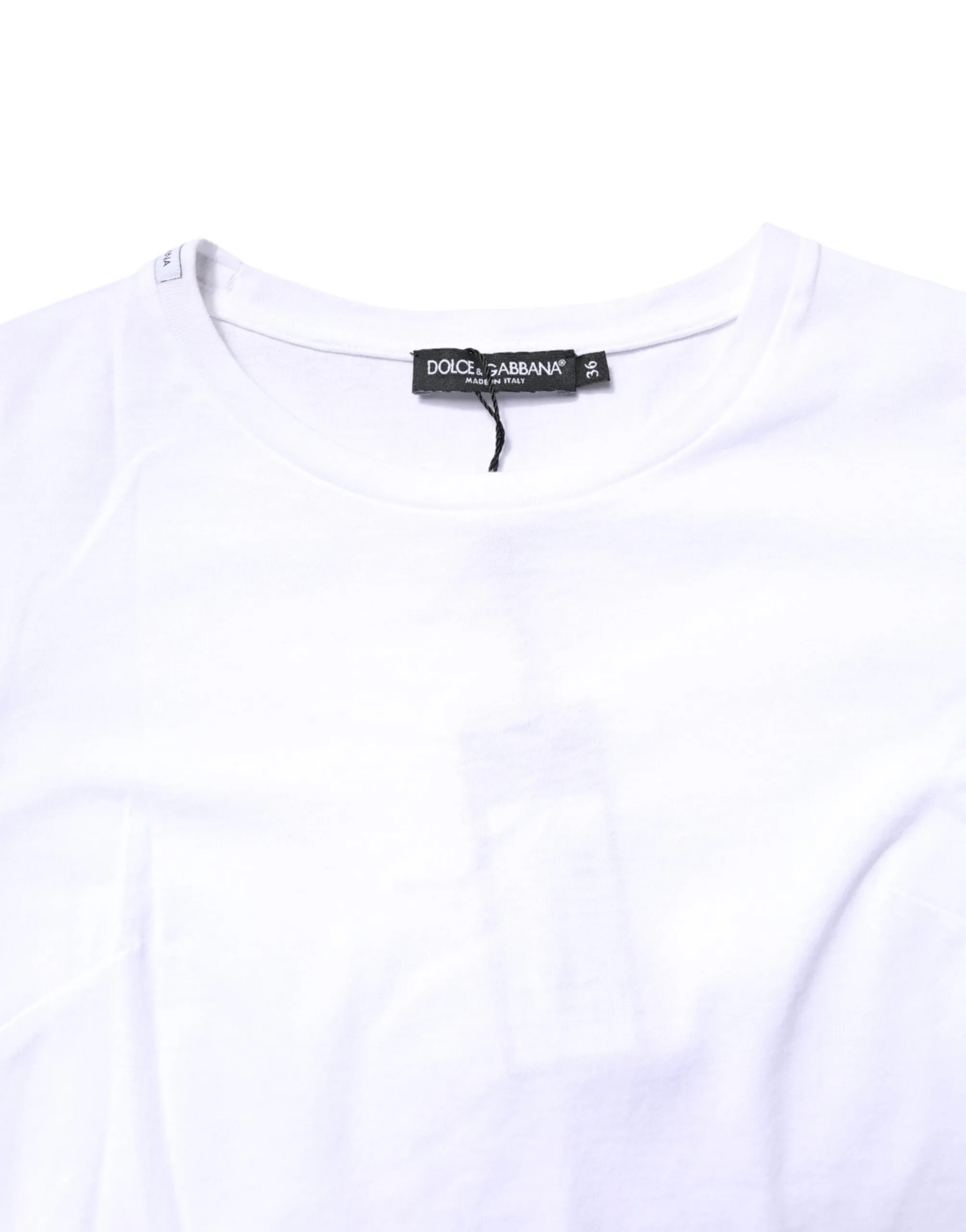 White Cotton Crew Neck Short Sleeves T-shirt sold by Lord & Taylor product image thumbnail 5