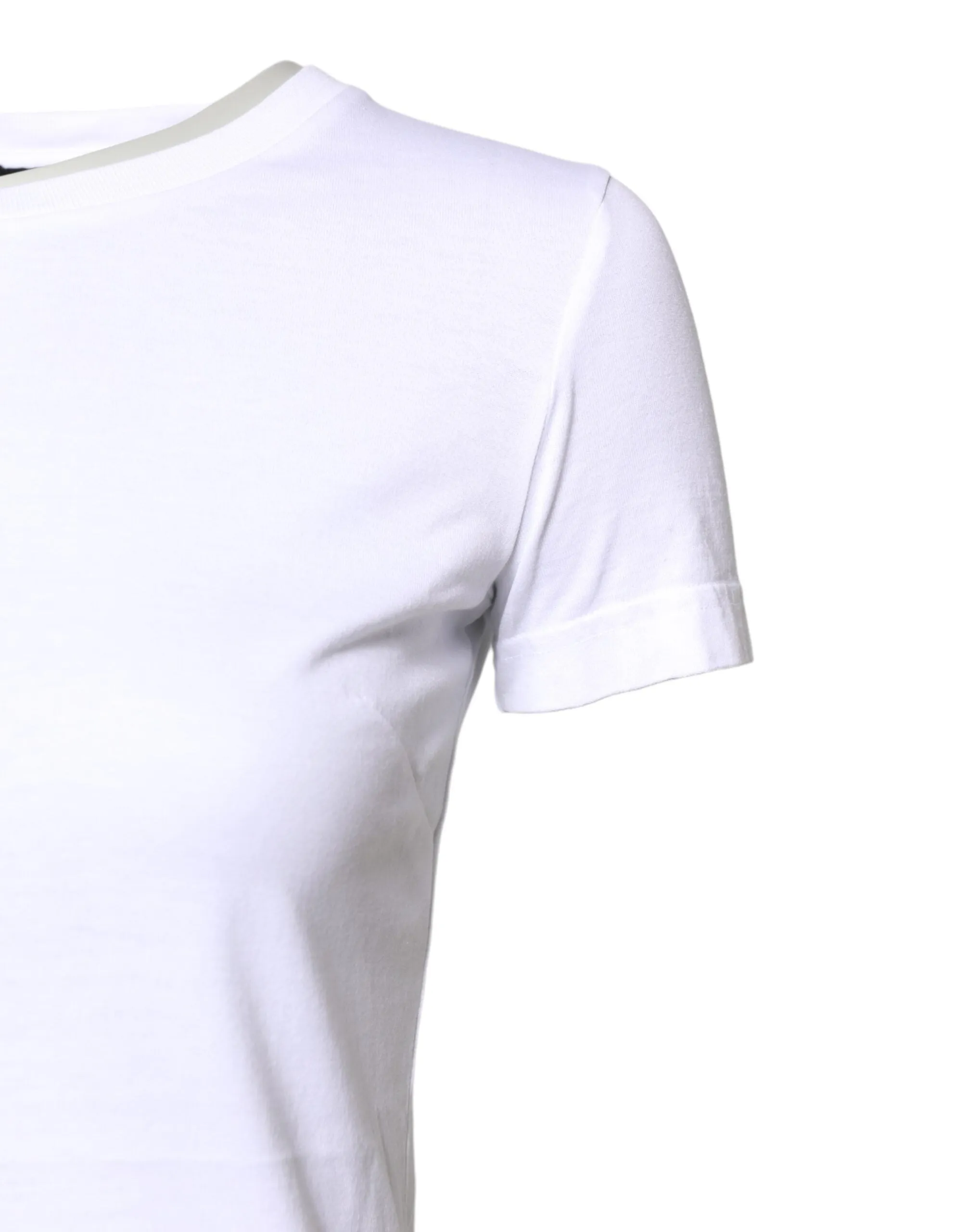 White Cotton Crew Neck Short Sleeves T-shirt sold by Lord & Taylor product image thumbnail 3