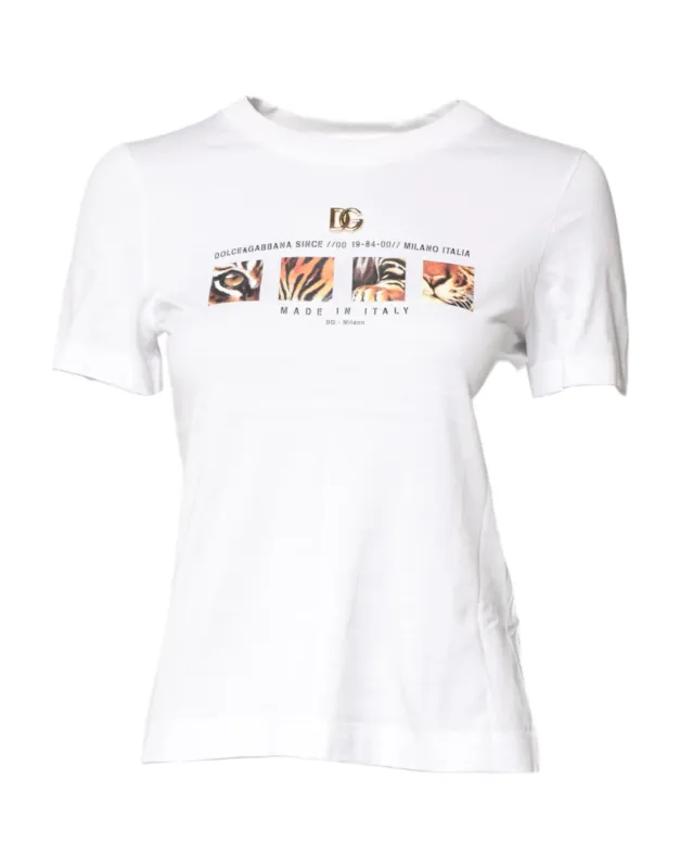White Cotton Graphic Print Crew Neck T-shirt sold by Lord & Taylor