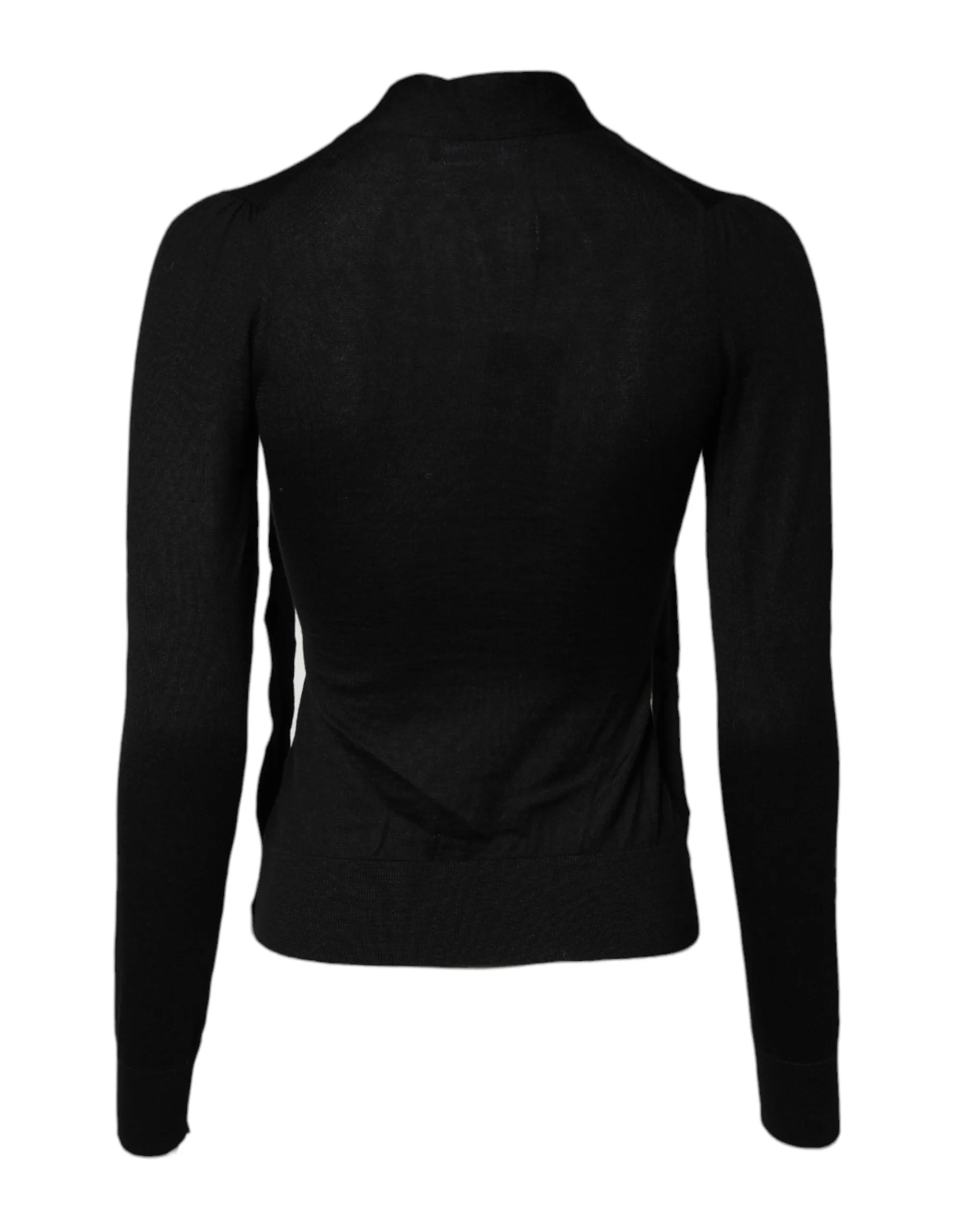 Black Cashmere Ascot Collar Long Sleeve Top sold by Lord & Taylor product image thumbnail 4