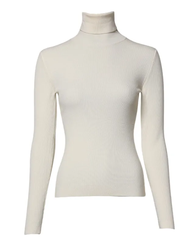 Cream Long Sleeves Turtleneck Slim Sweater sold by Lord & Taylor