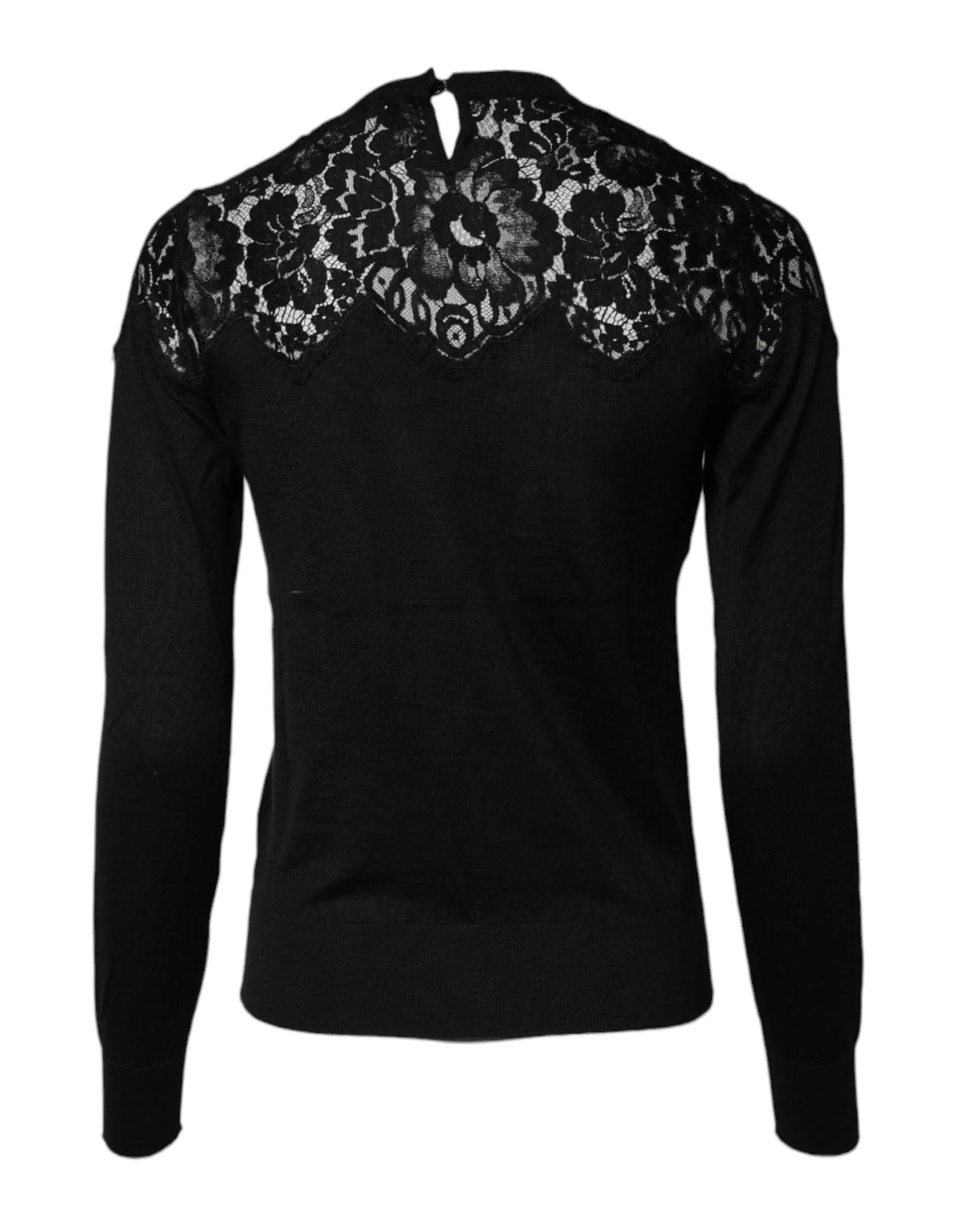 Black Floral Lace Long Sleeves Blouse Top sold by Lord & Taylor product image thumbnail 4