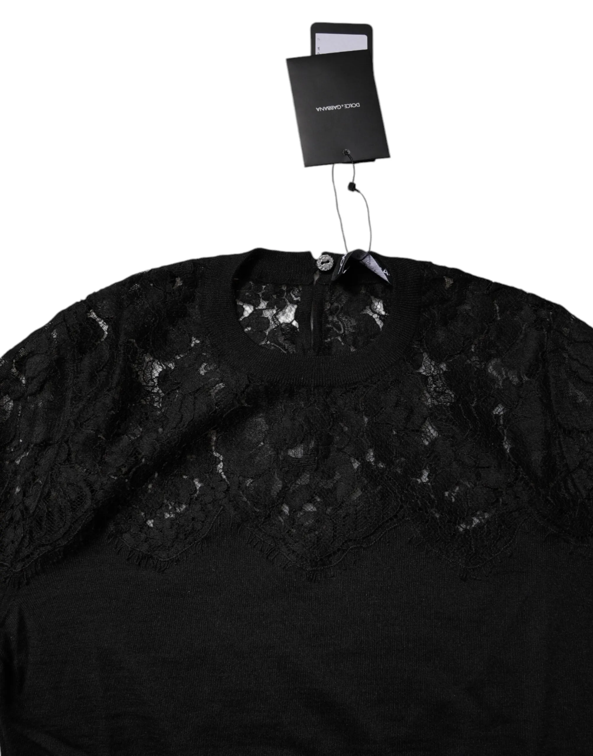 Black Floral Lace Long Sleeves Blouse Top sold by Lord & Taylor product image thumbnail 5
