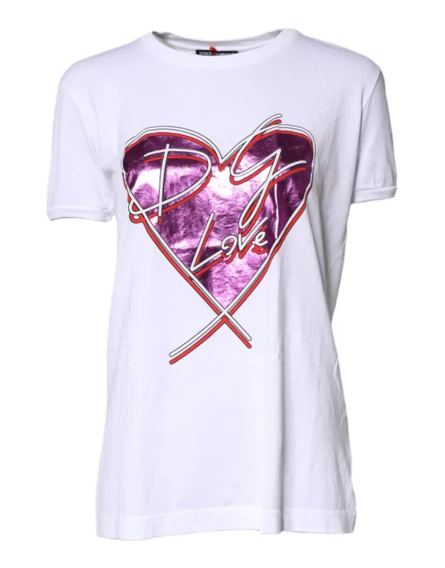 White Printed Cotton Round Neck Top T-shirt sold by Lord & Taylor