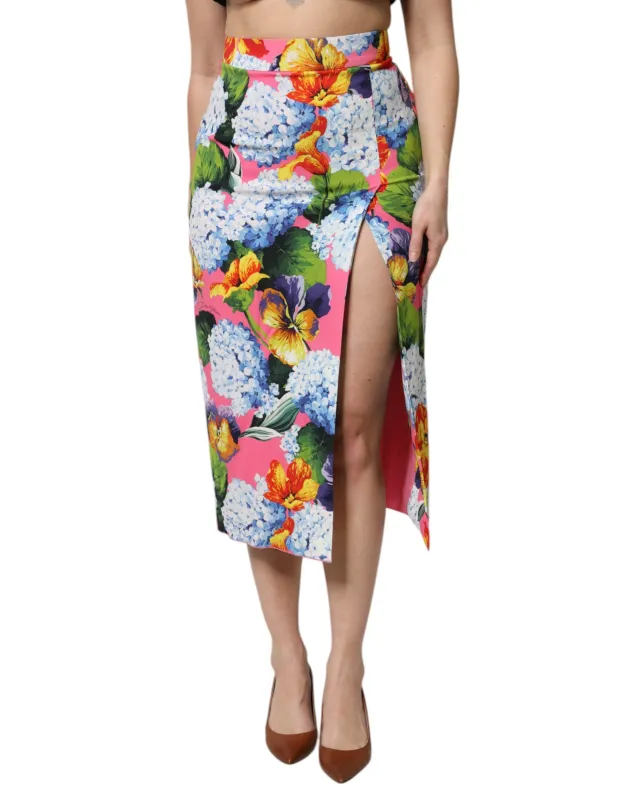 Multicolor Floral High Waist Midi Skirt sold by Lord & Taylor