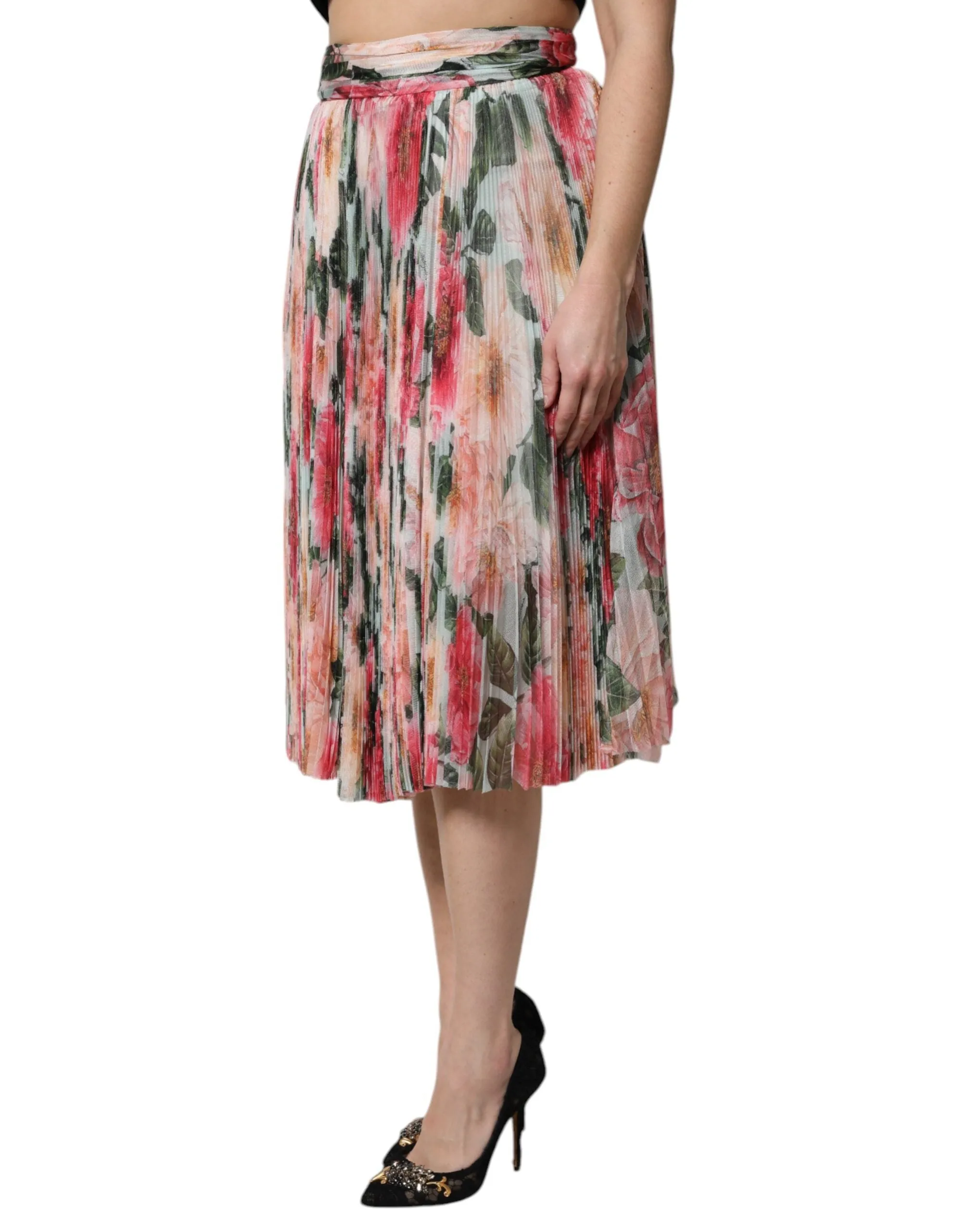 Multicolor Silk Floral High Waist Midi Skirt sold by Lord & Taylor product image thumbnail 3