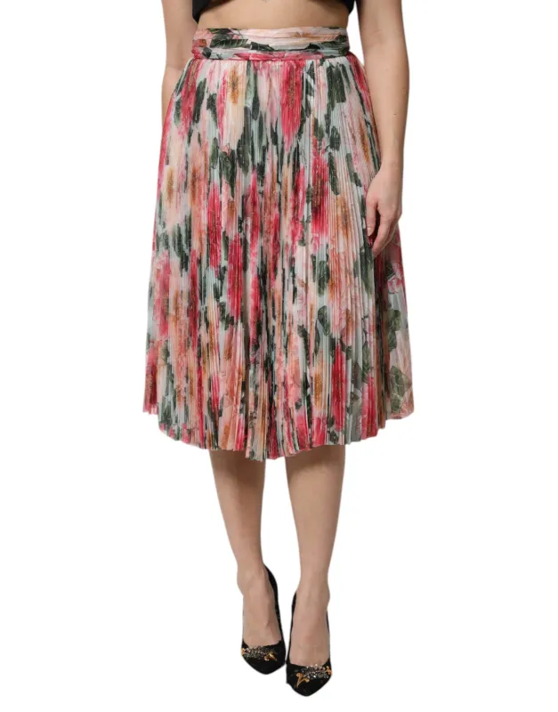 Multicolor Silk Floral High Waist Midi Skirt sold by Lord & Taylor