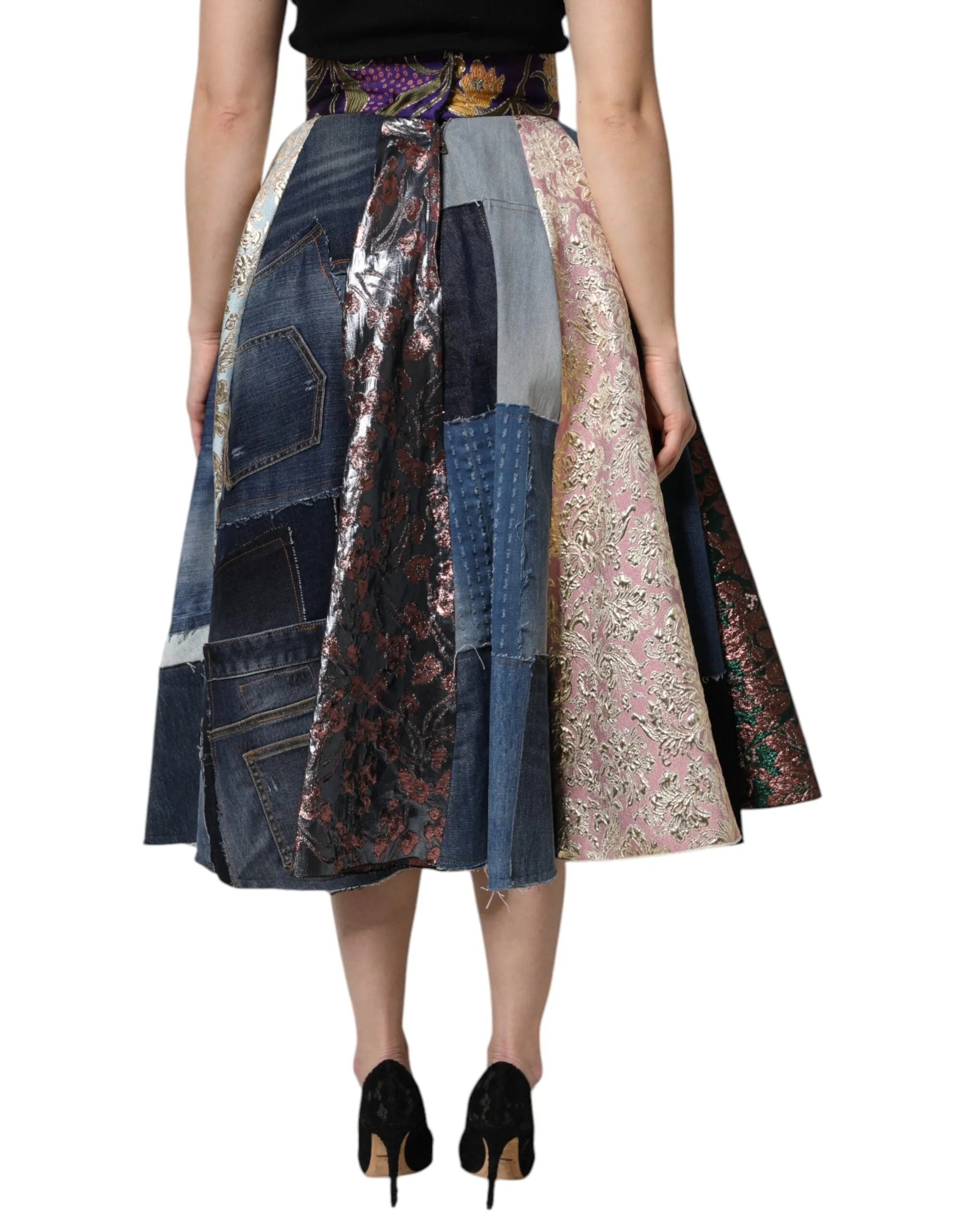 Multicolor Patchwork High Waisted Midi Skirt sold by Lord & Taylor product image thumbnail 4