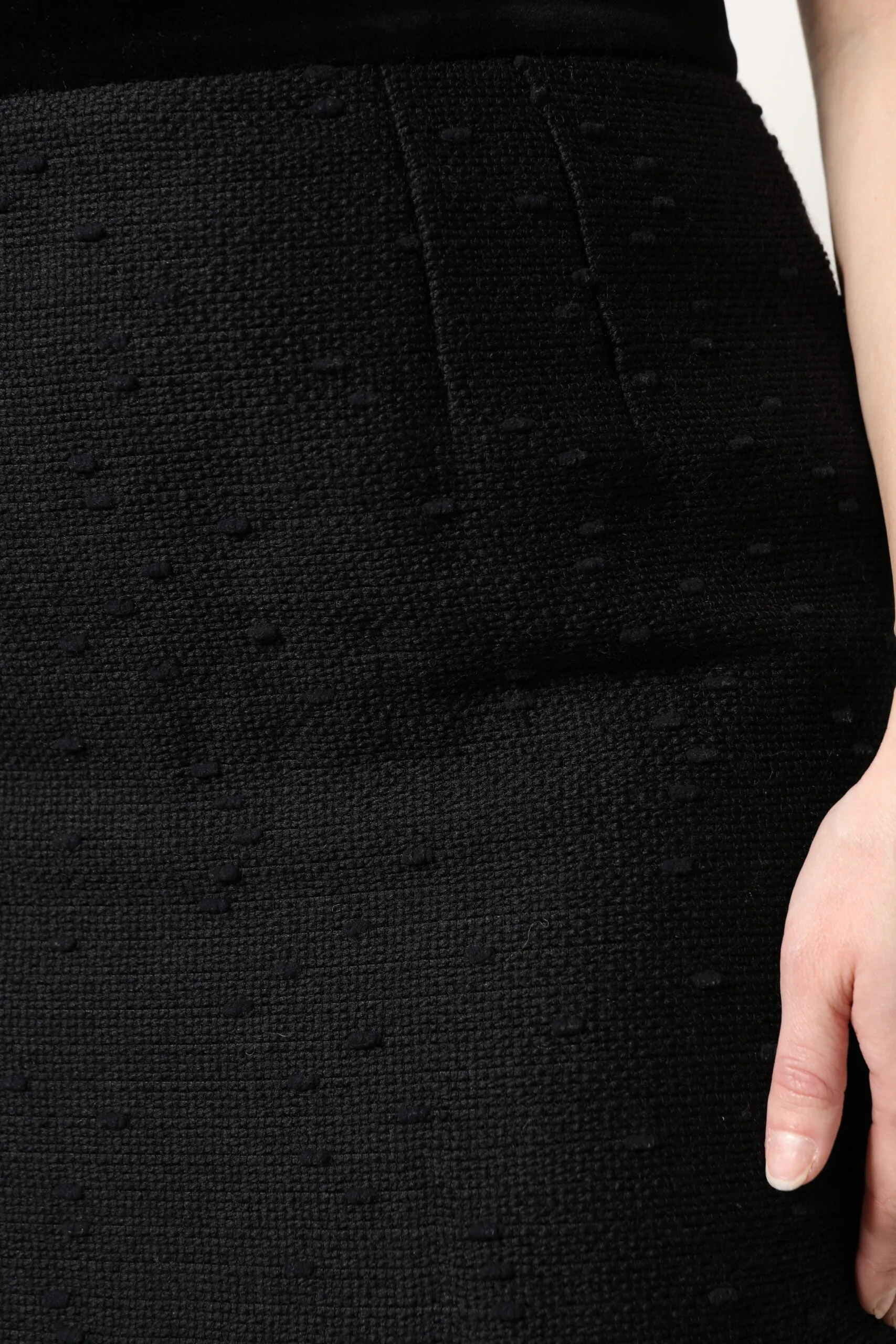 Black Wool Fringe High Waist Pencil Mini Skirt sold by Lord & Taylor product image thumbnail 5