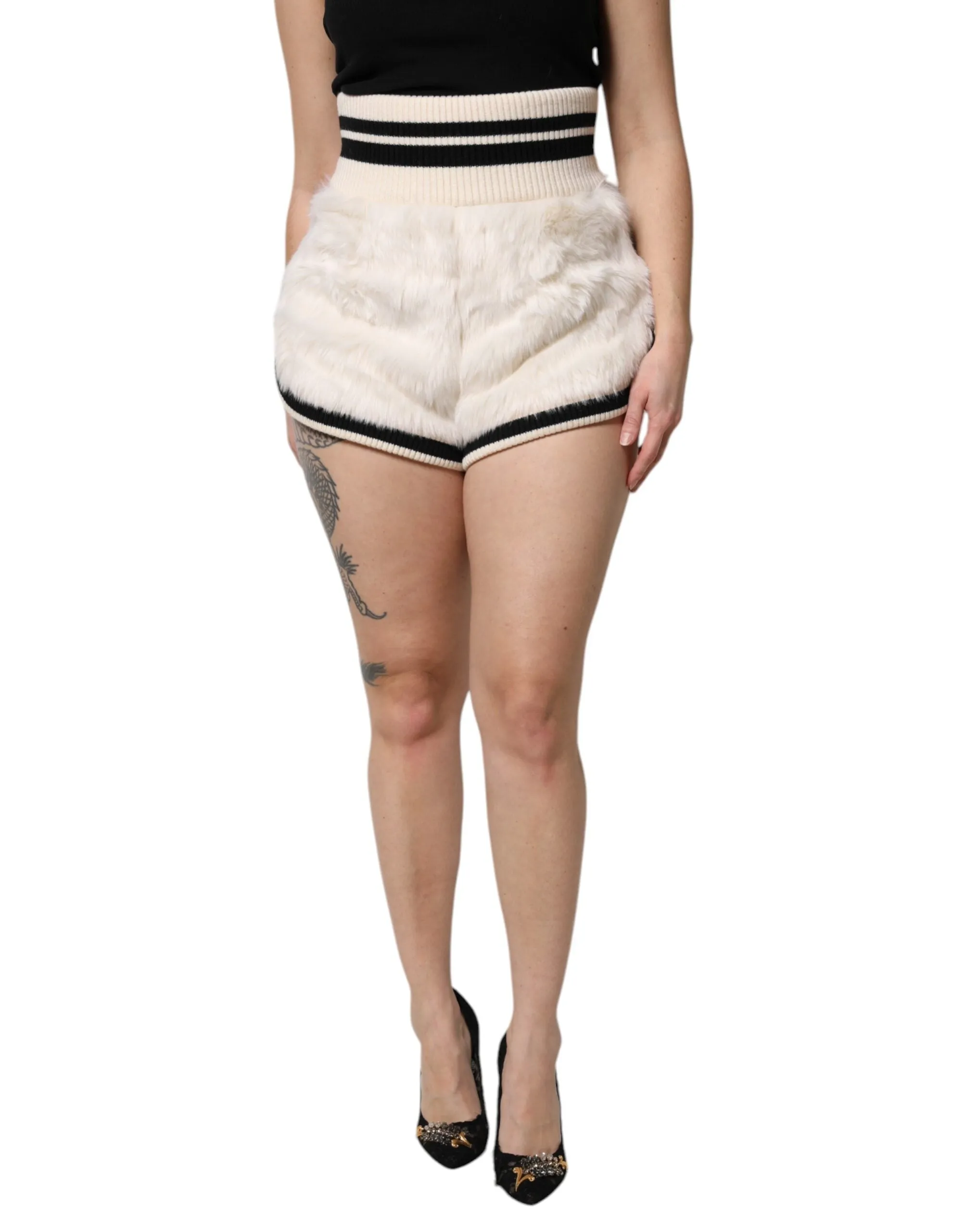 White Faux Fur High Waisted Hot Pants Short sold by Lord & Taylor product image thumbnail 2