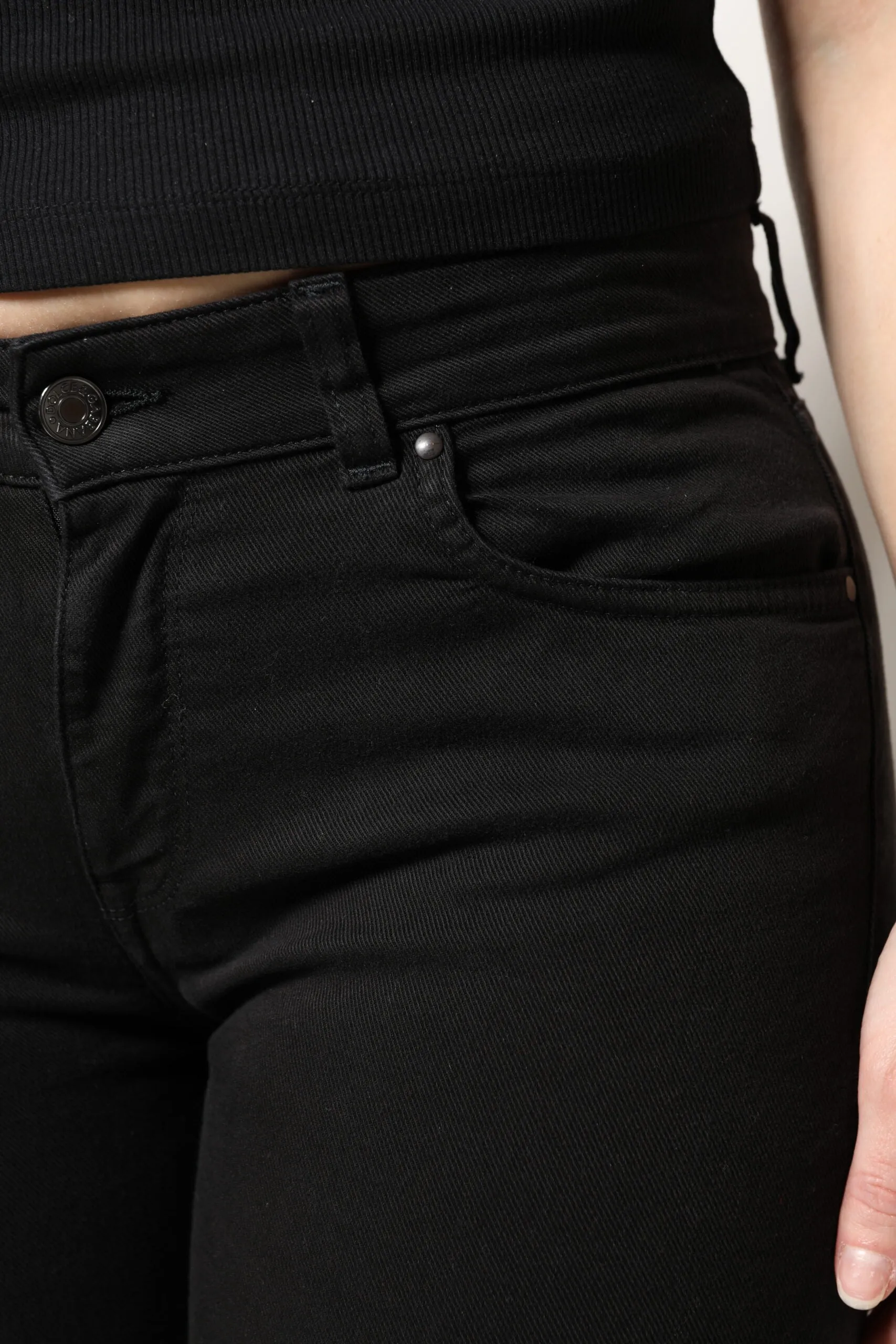 Black Cotton Mid Waisted Skinny Denim Jeans sold by Lord & Taylor product image thumbnail 5