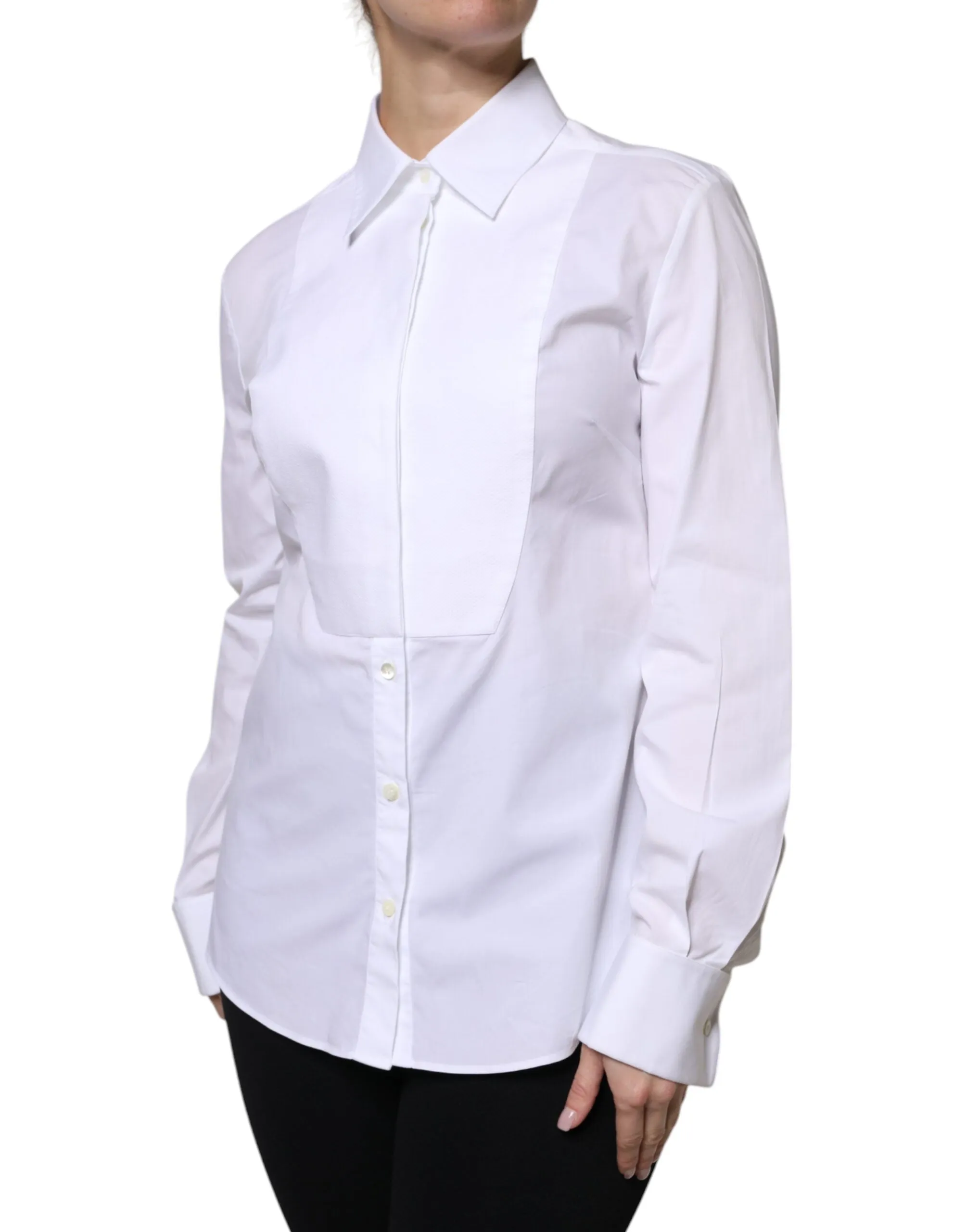 White Cotton Dress Collared Dress Shirt Top sold by Lord & Taylor product image thumbnail 3