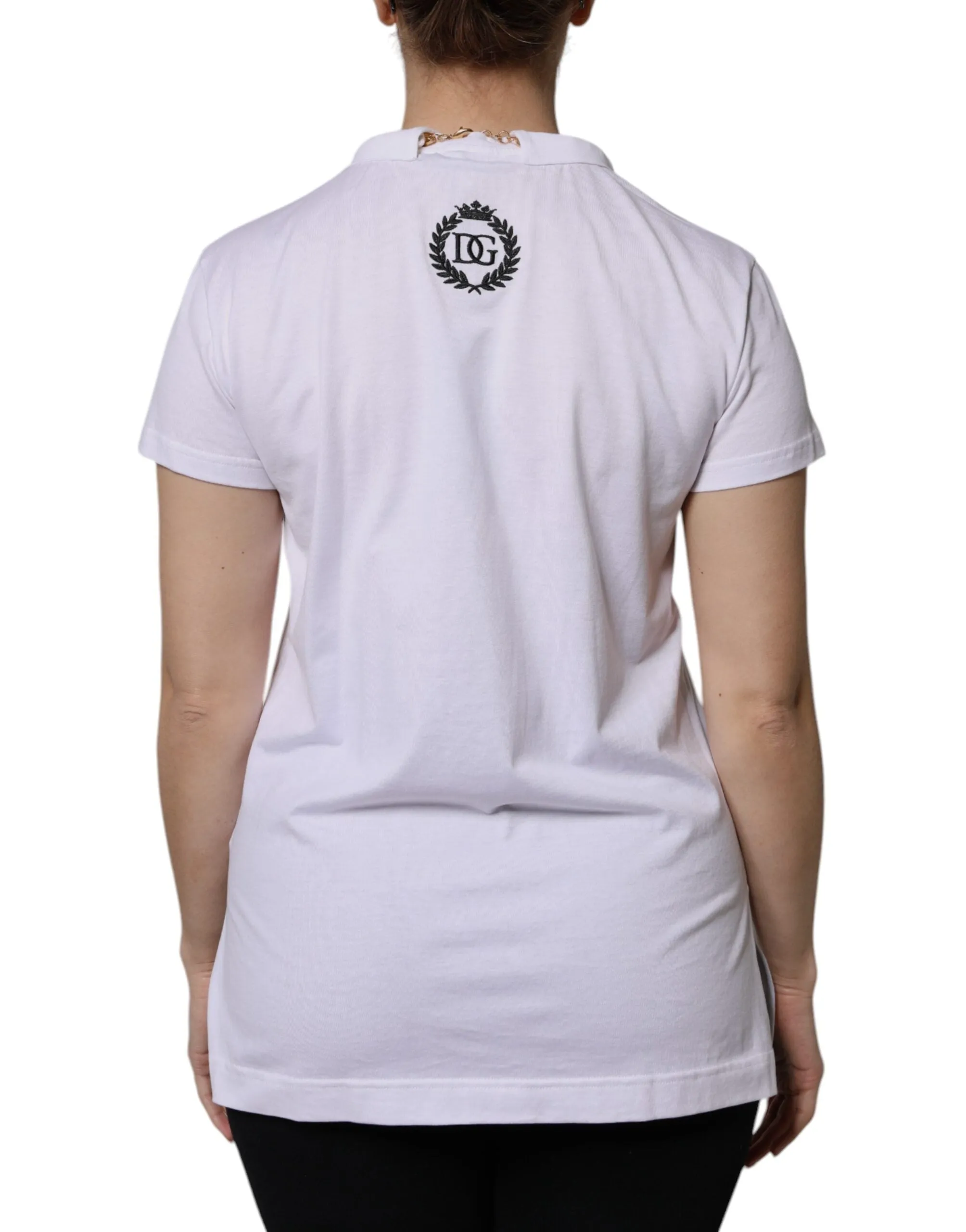 White Necklace Cotton Short Sleeve T-shirt sold by Lord & Taylor product image thumbnail 4