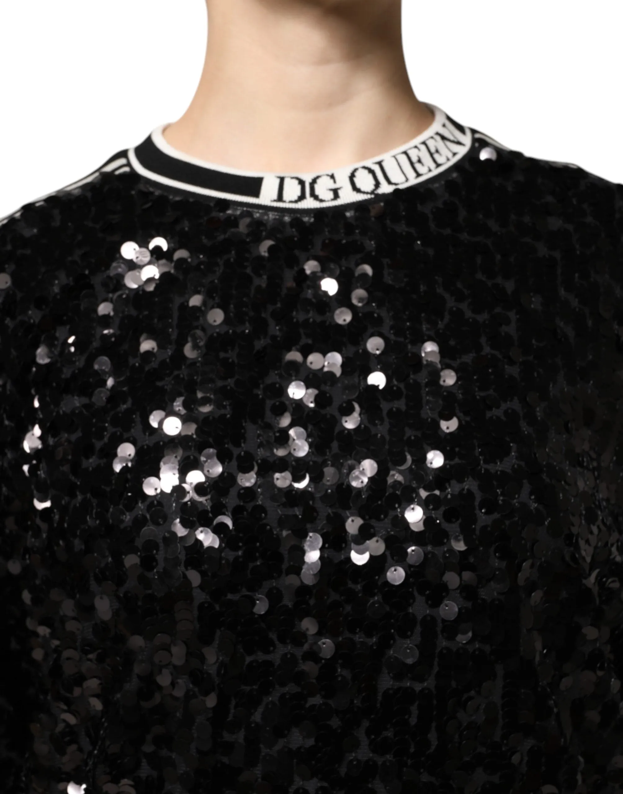 Black DG Queen Sequin Pullover Sweater sold by Lord & Taylor product image thumbnail 5