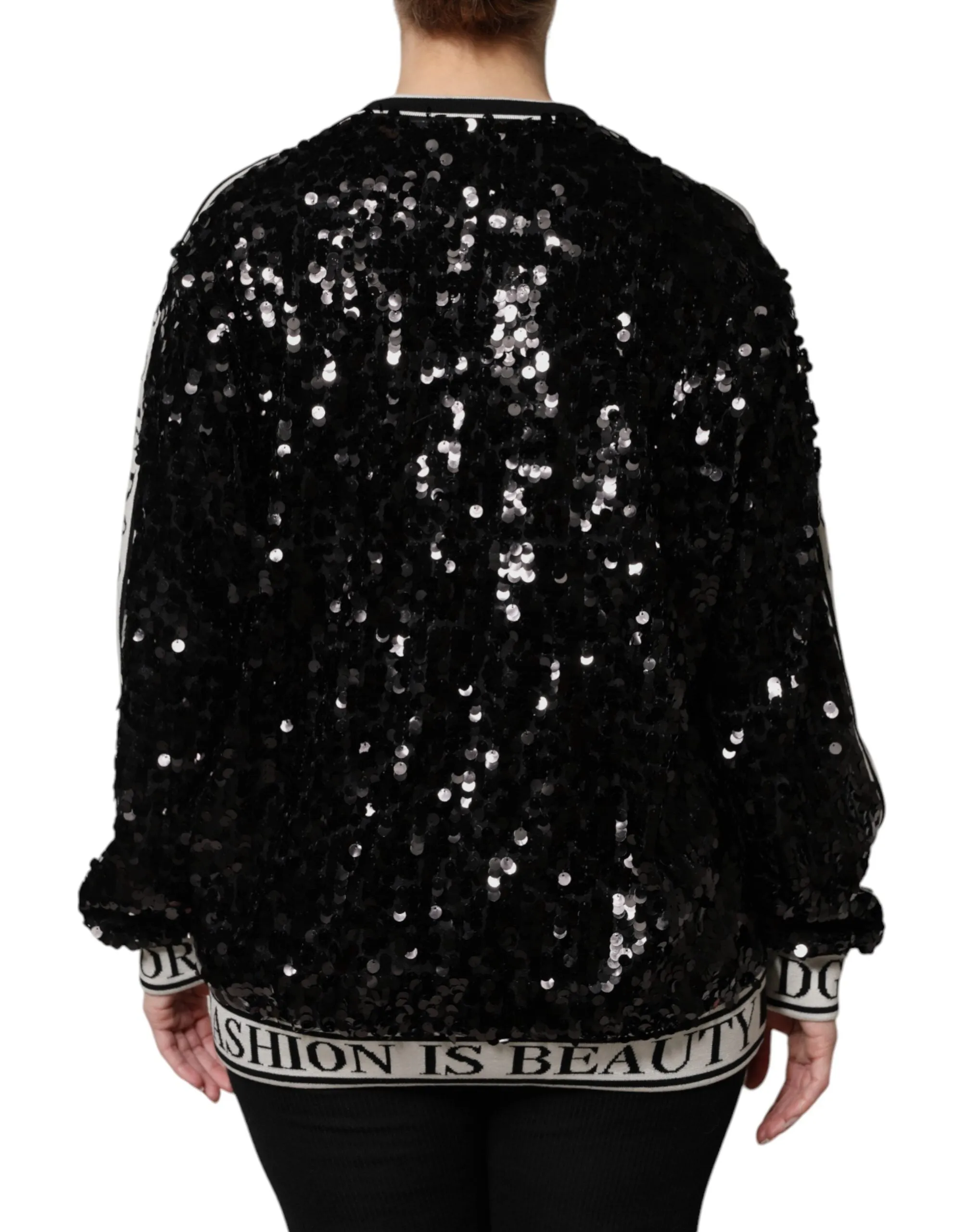 Black DG Queen Sequin Pullover Sweater sold by Lord & Taylor product image thumbnail 4