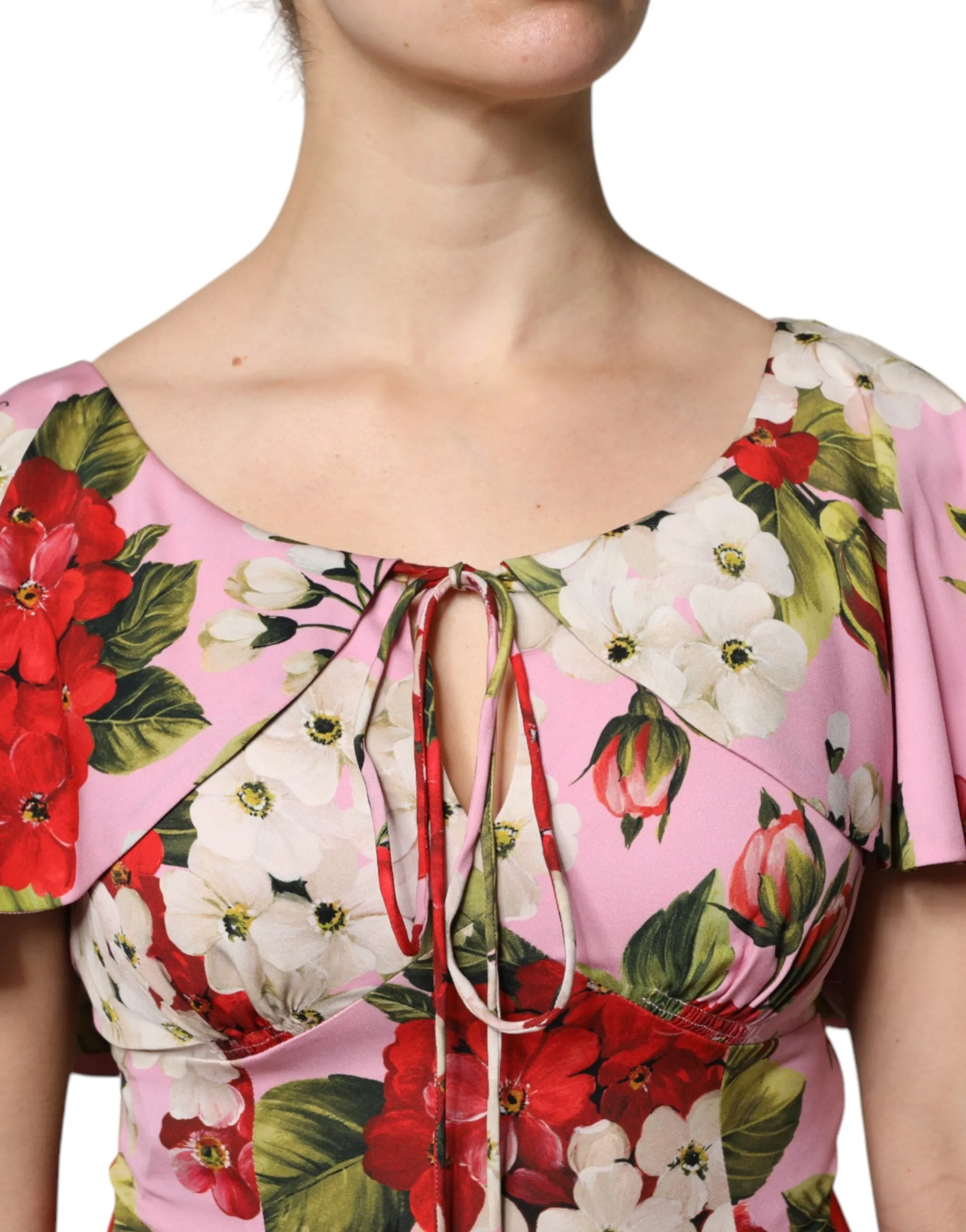 Pink Floral Silk Short Sleeves Blouse Top sold by Lord & Taylor product image thumbnail 5