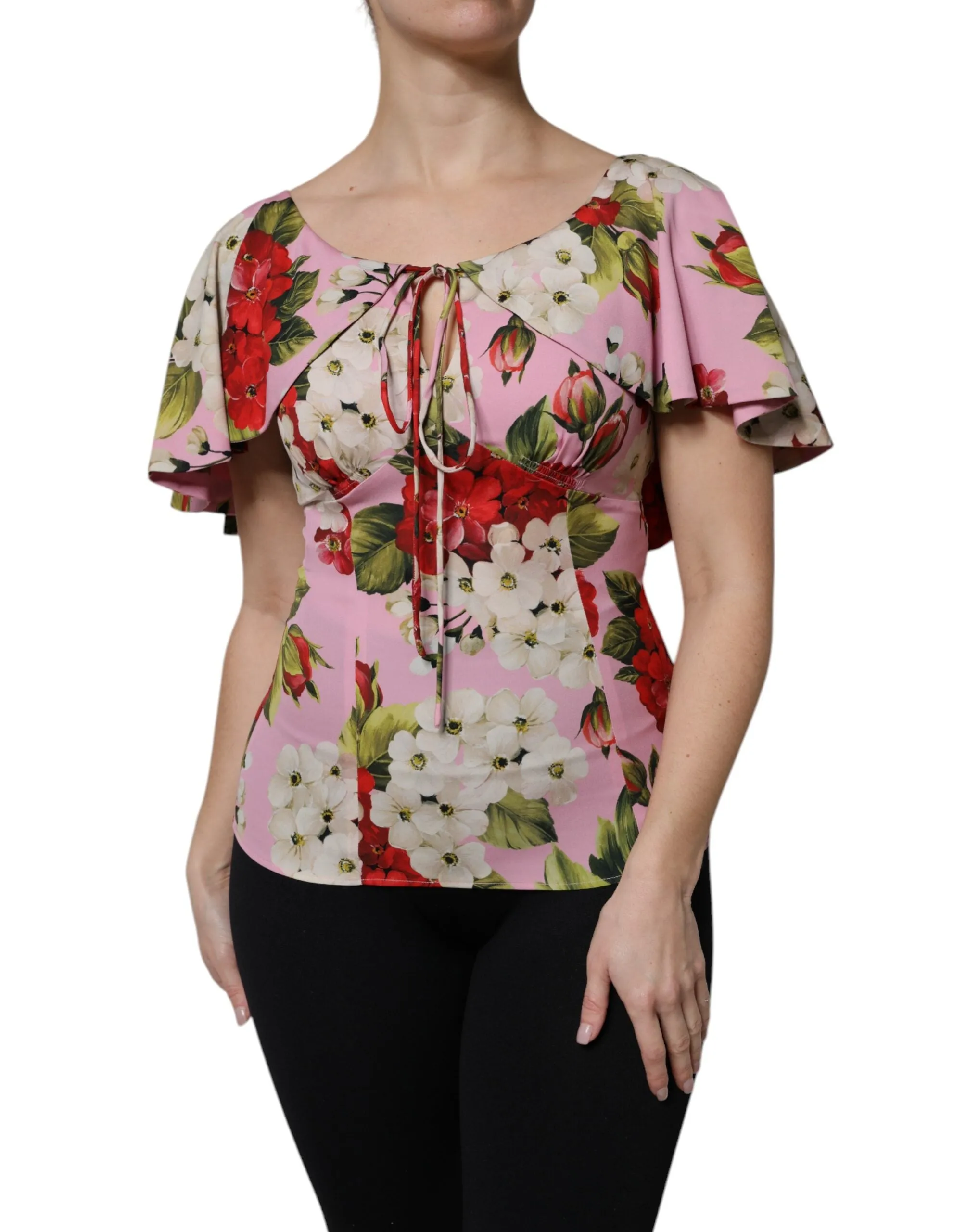 Pink Floral Silk Short Sleeves Blouse Top sold by Lord & Taylor product image thumbnail 2