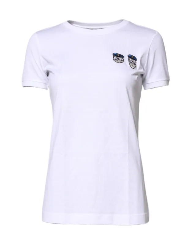 White #DGFamily Cotton Crew Neck T-shirt sold by Lord & Taylor