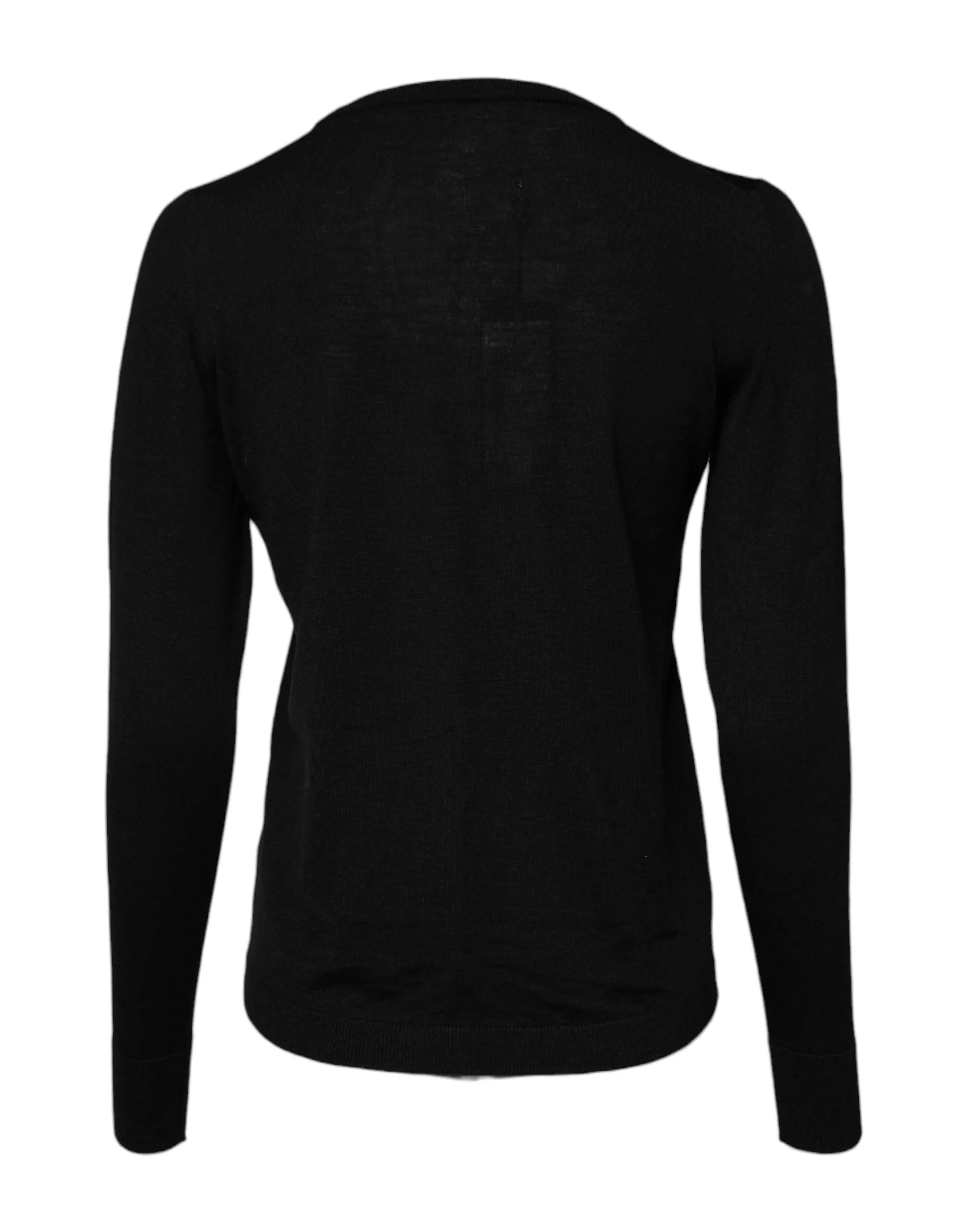 Black Wool Knit Crew Neck Pullover Sweater sold by Lord & Taylor product image thumbnail 4