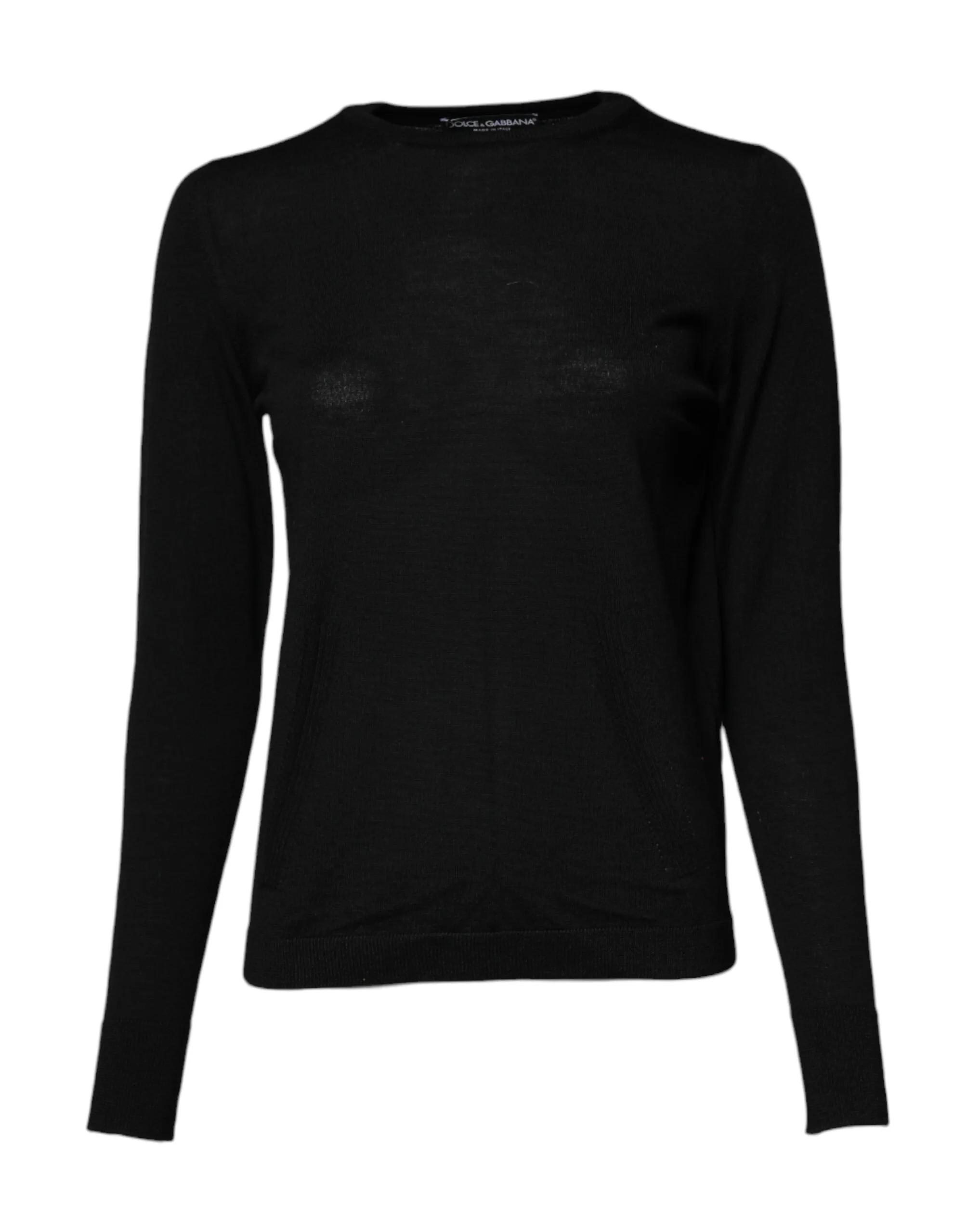 Black Wool Knit Crew Neck Pullover Sweater sold by Lord & Taylor