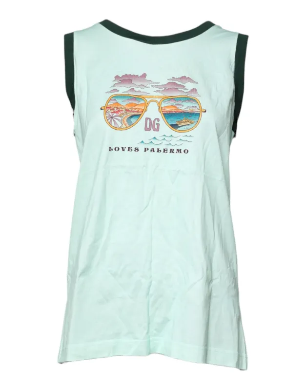 Light Green Graphic Print Sleeveless Tank T-shirt sold by Lord & Taylor