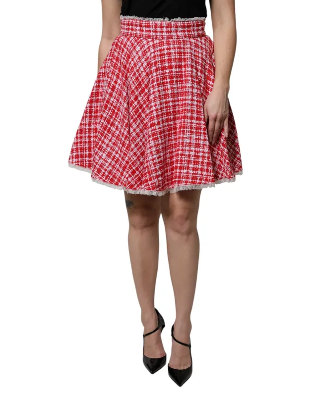 Red White High Waist A-line Above Knee Skirt sold by Lord & Taylor