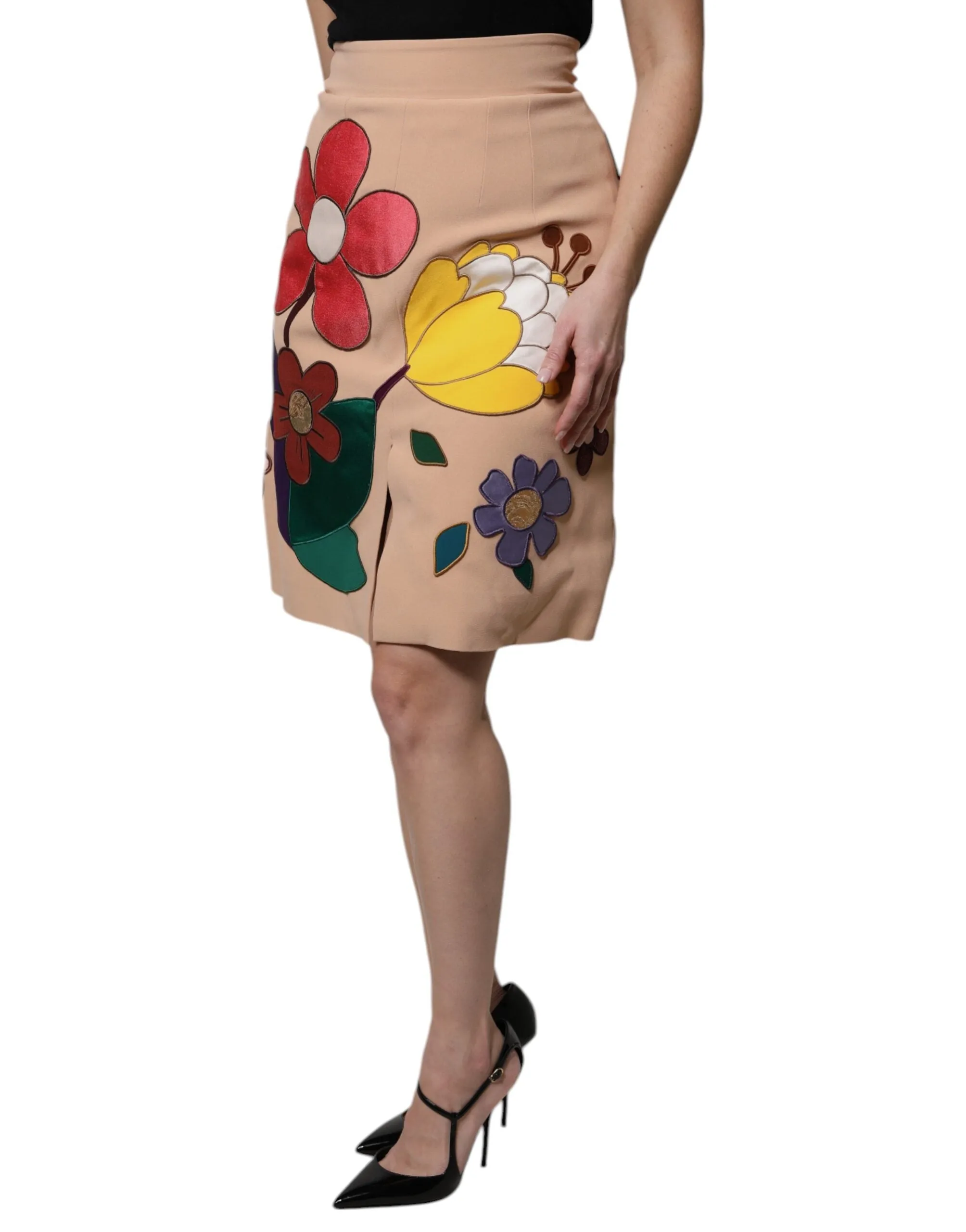 Beige Floral High Waist Pencil Cut Skirt sold by Lord & Taylor product image thumbnail 3