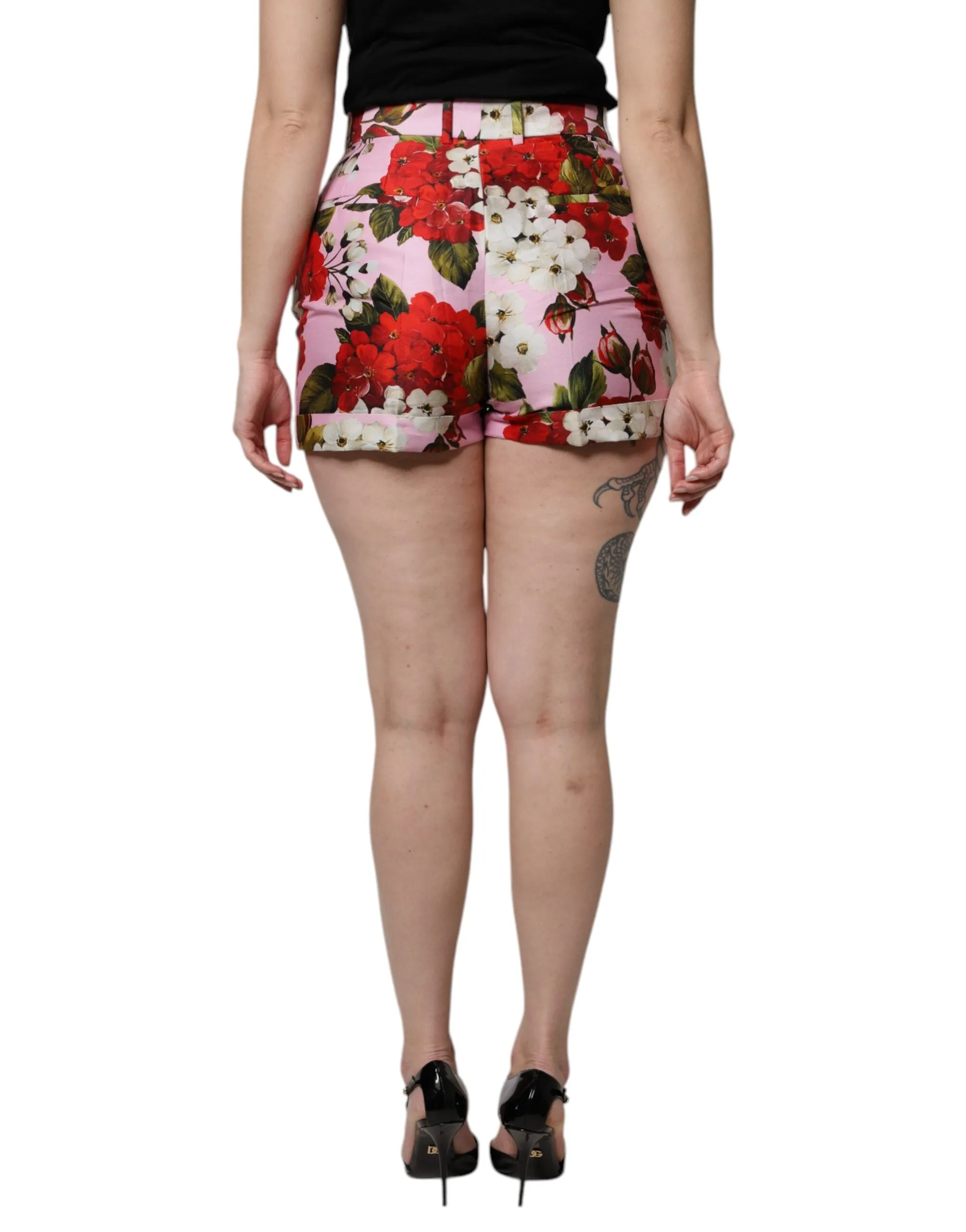 Pink Floral Print High Waist Hotpants Short sold by Lord & Taylor product image thumbnail 4